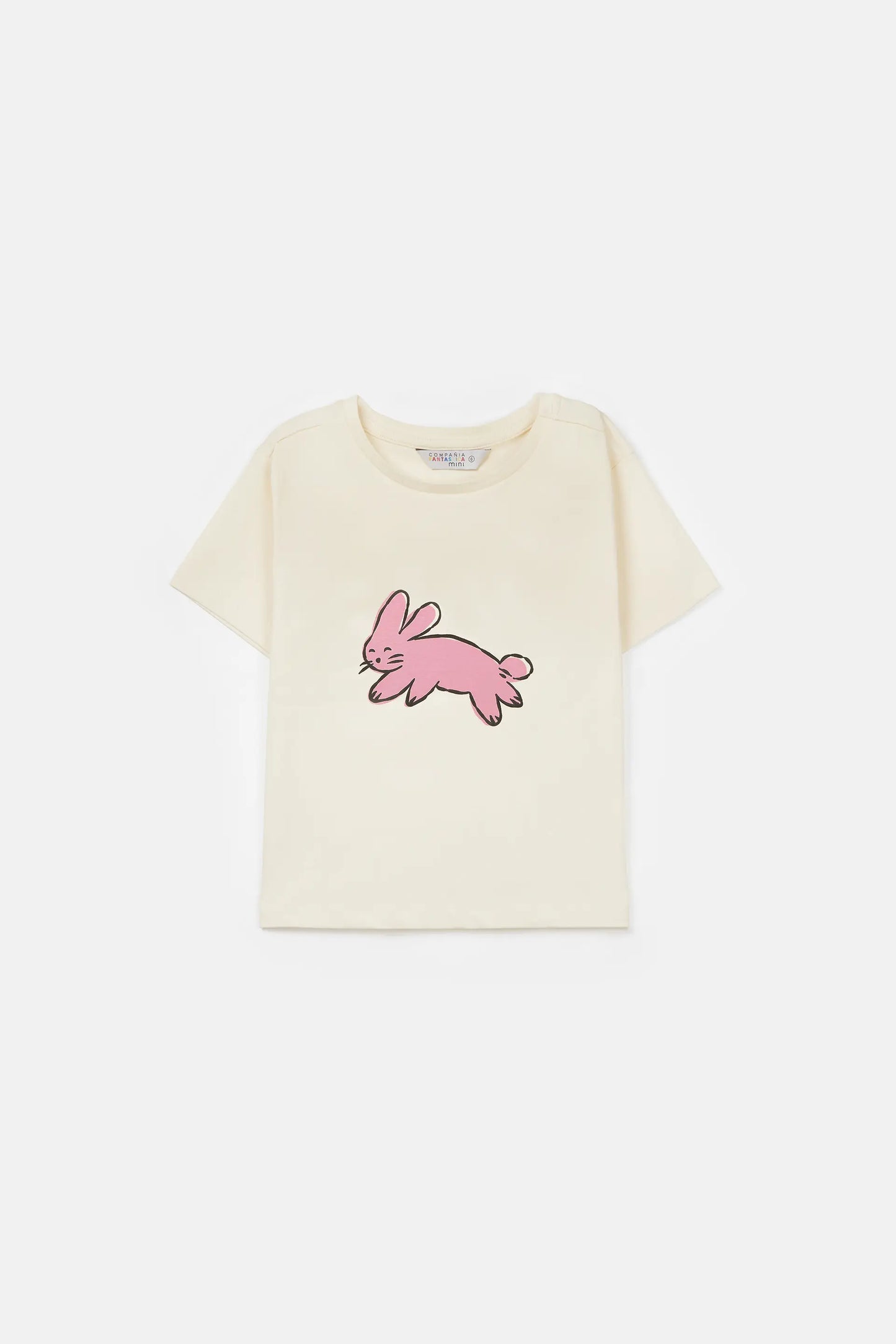 T-shirt unisex in cotone con grafica coniglio