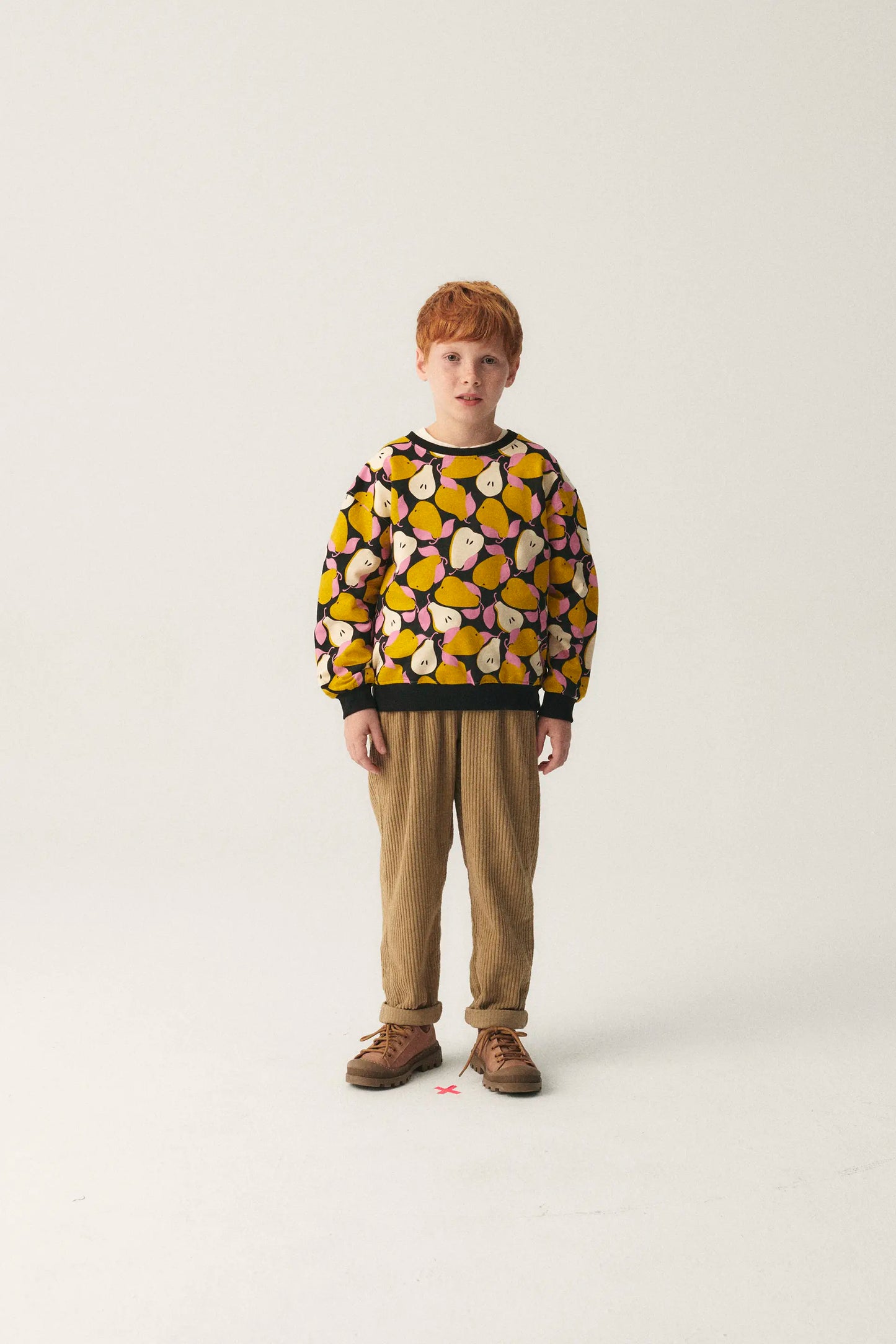 Felpa unisex in peluche con stampa pere