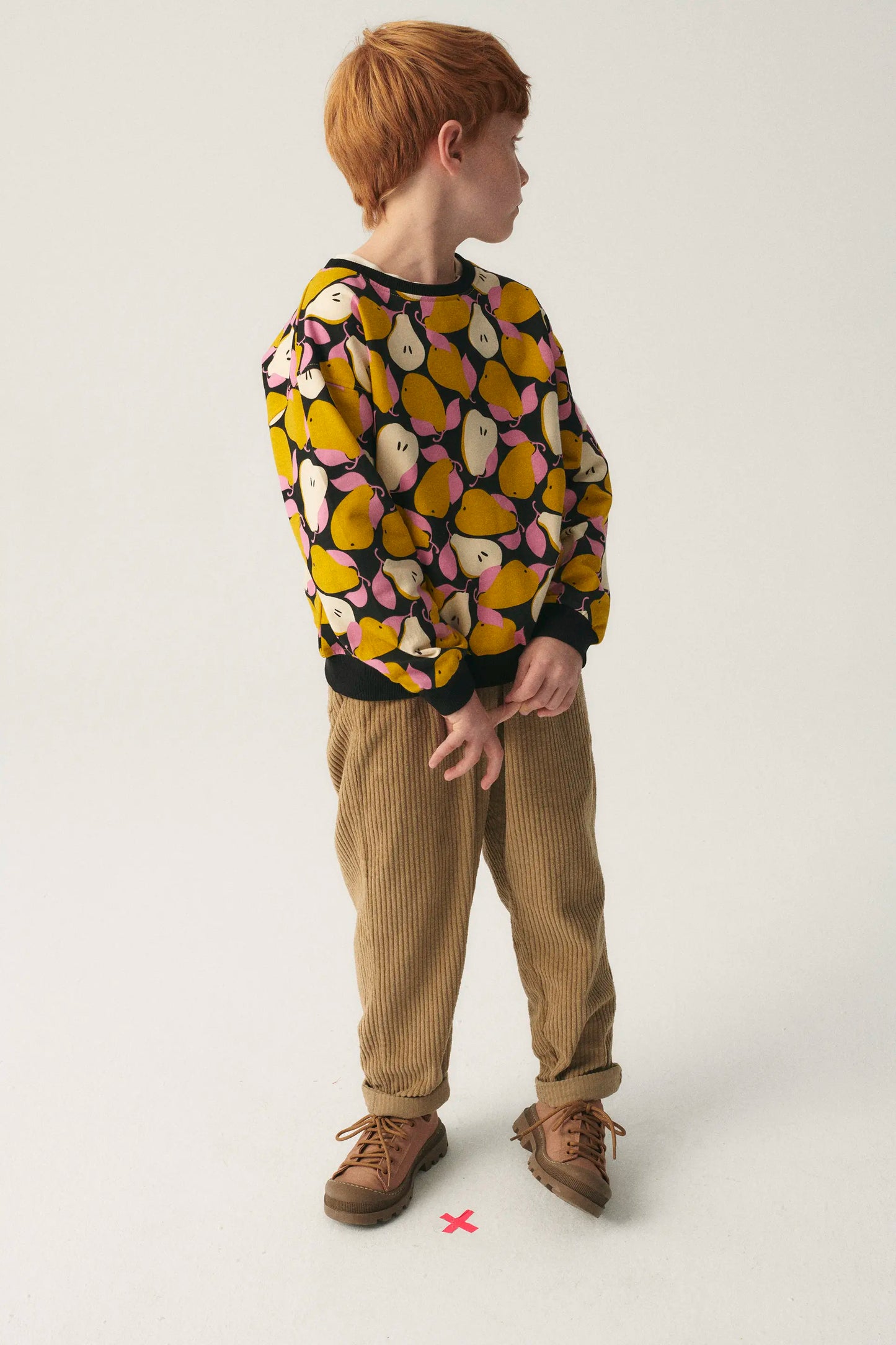 Felpa unisex in peluche con stampa pere