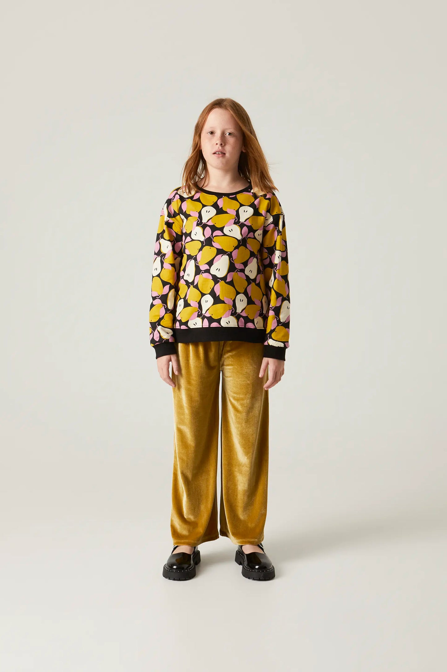 Felpa unisex in peluche con stampa pere