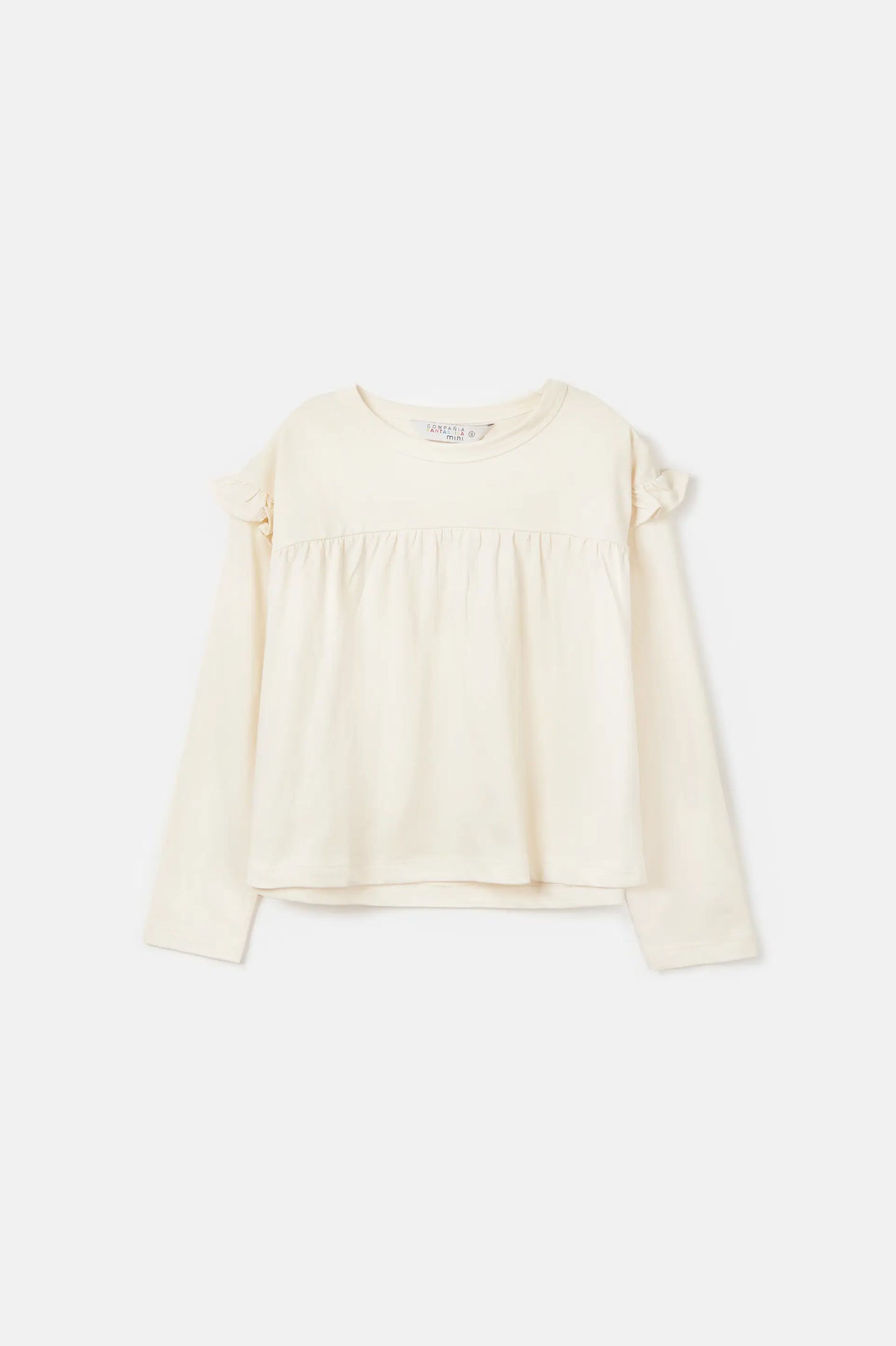 Girl's top with white ruffles
