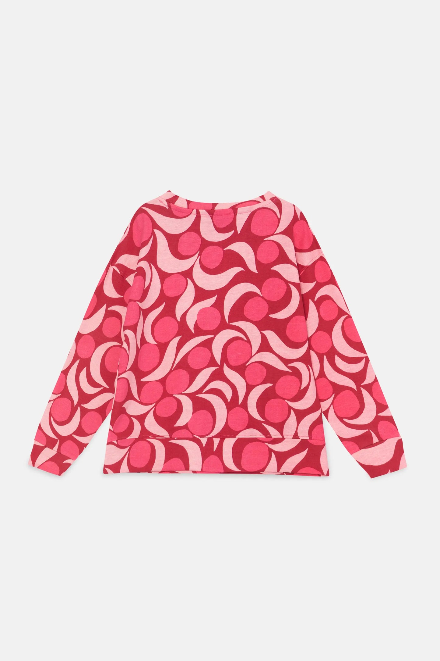 Unisex plush sweatshirt with pink fantasy print