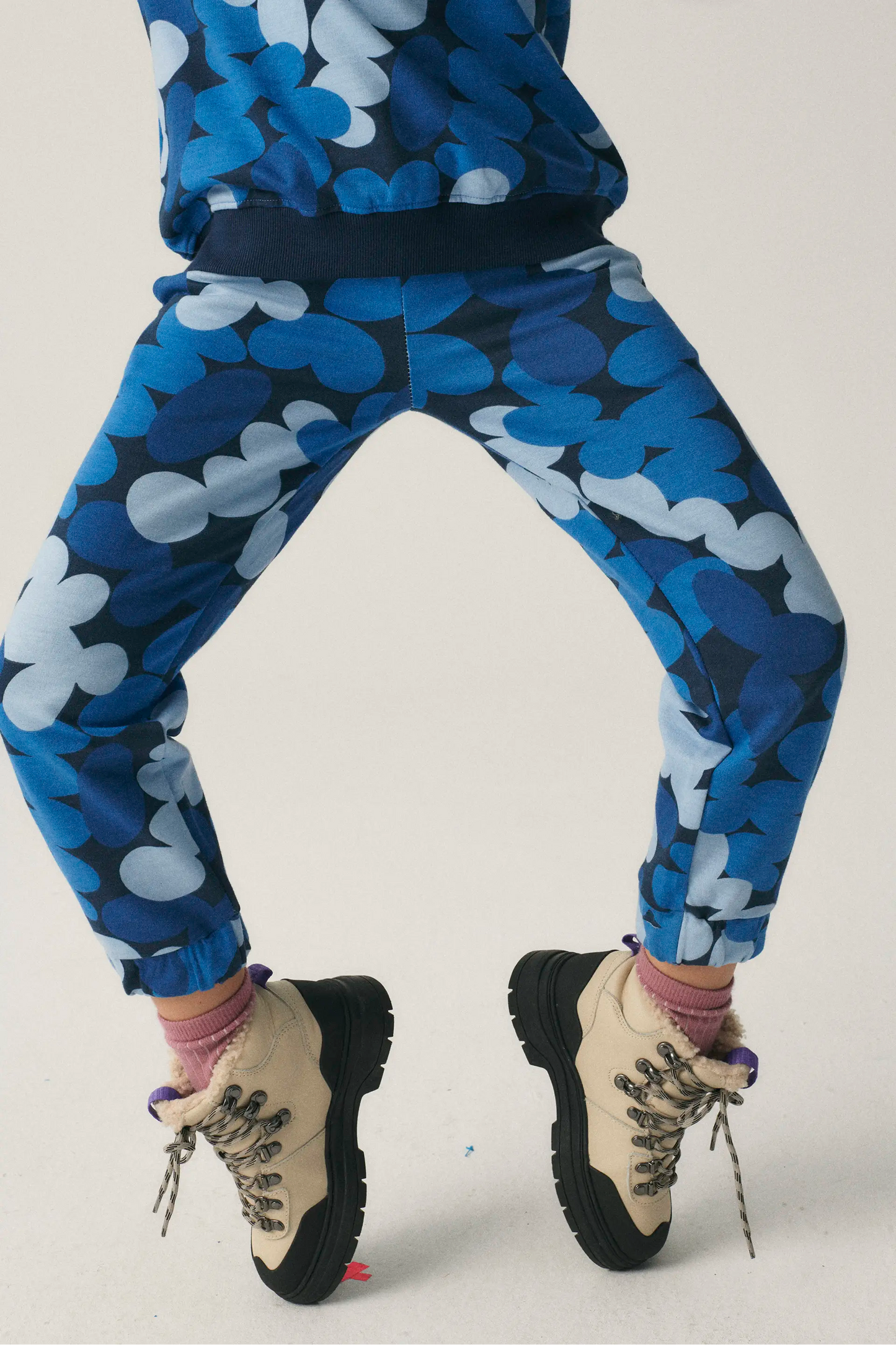 Joggers unisex con stampa astratta blu