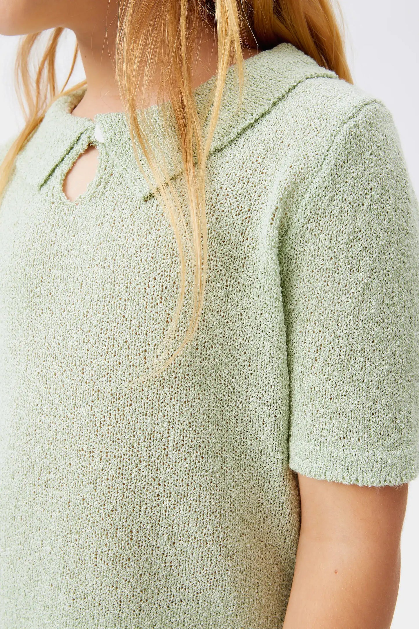 Jersey de niña cuello polo verde