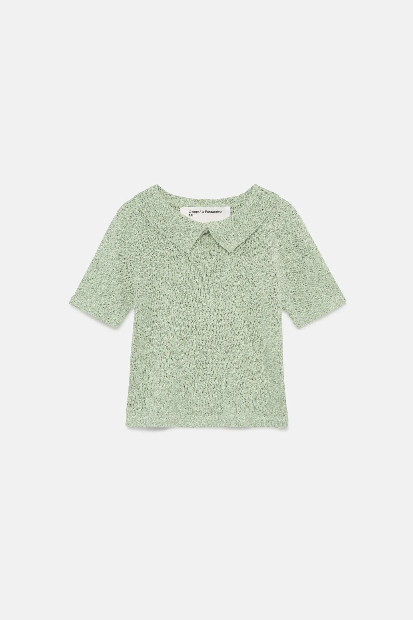 Jersey de niña cuello polo verde