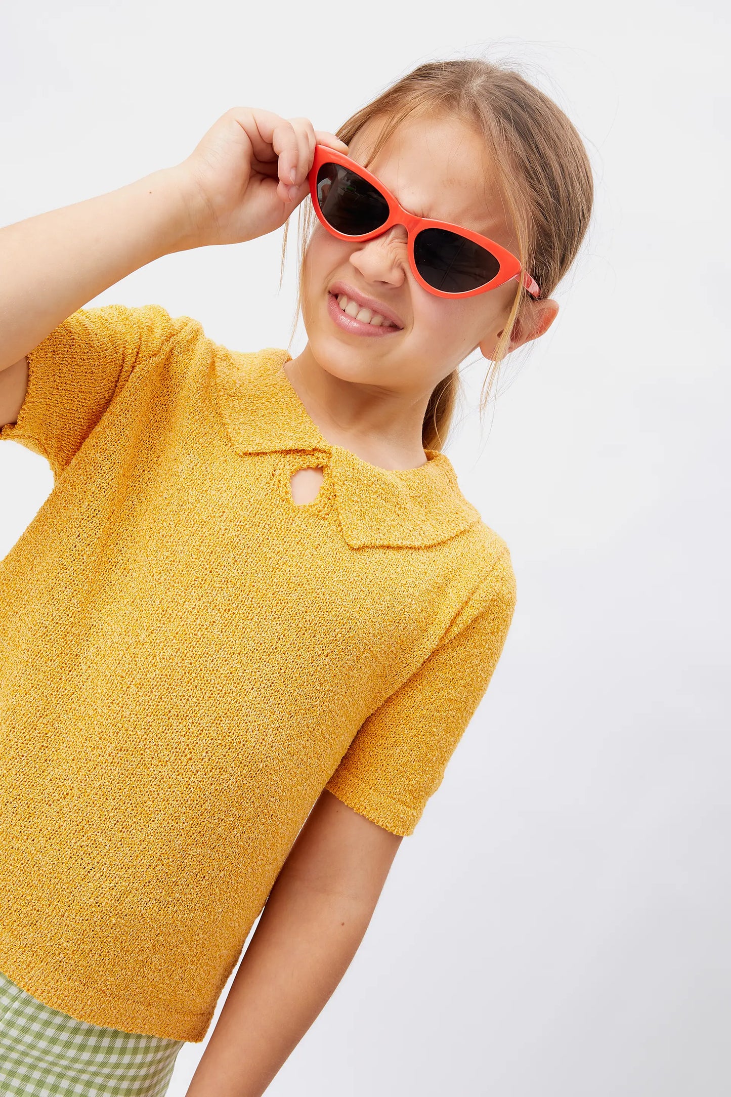Maglia dolcevita gialla da bambina