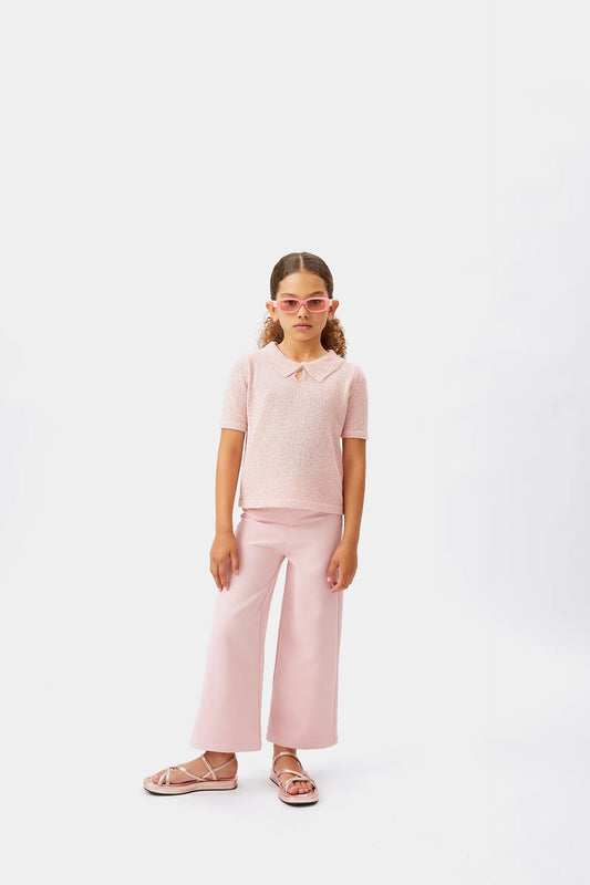 Maglia dolcevita rosa da bambina