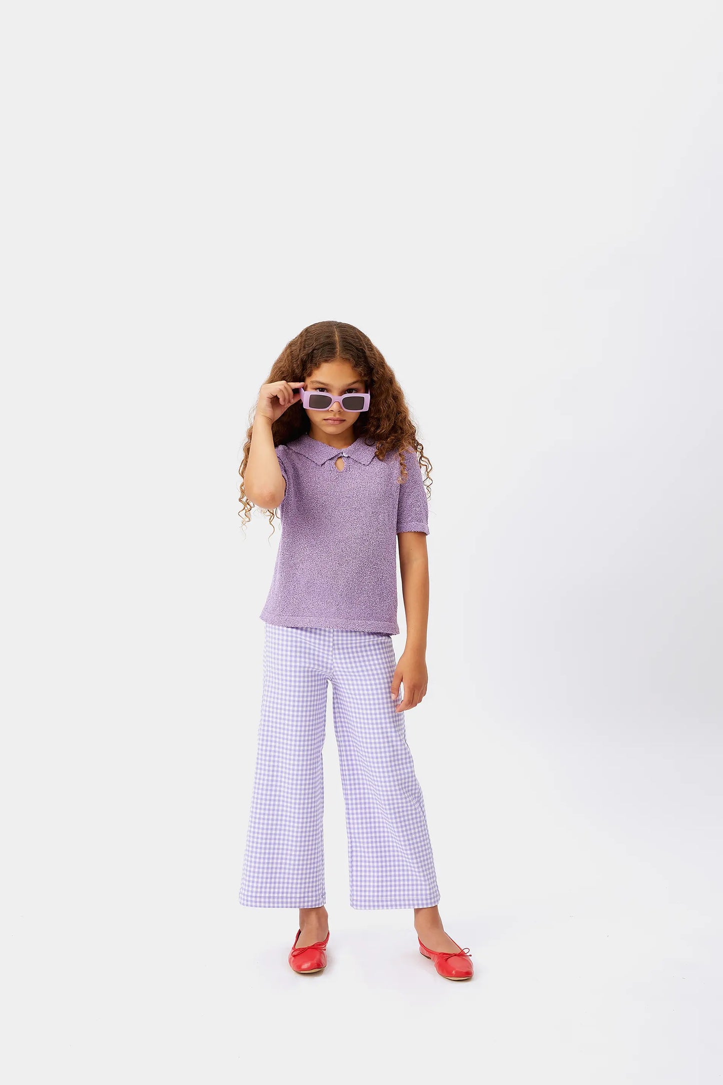 Maglia dolcevita lilla da bambina