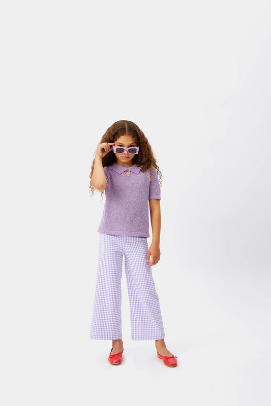 Maglia dolcevita lilla da bambina