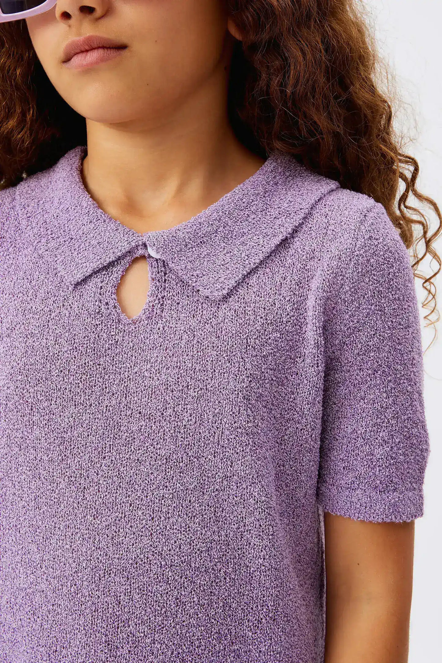 Maglia dolcevita lilla da bambina