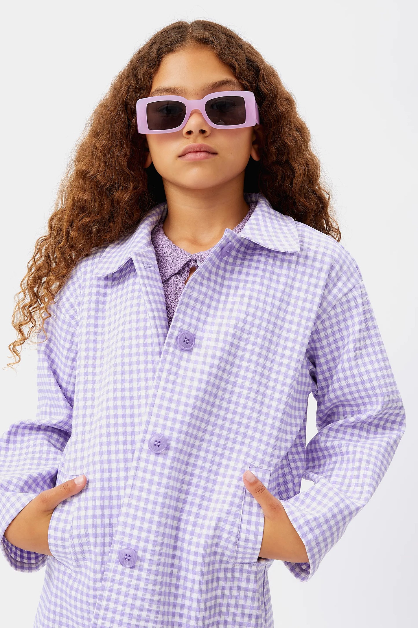 Maglia dolcevita lilla da bambina