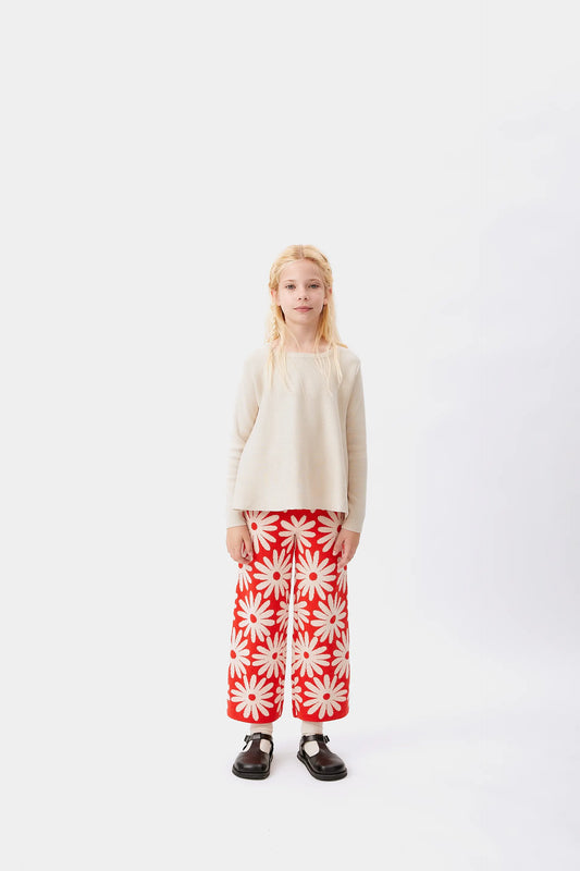 Maglia svasata bianca da bambina