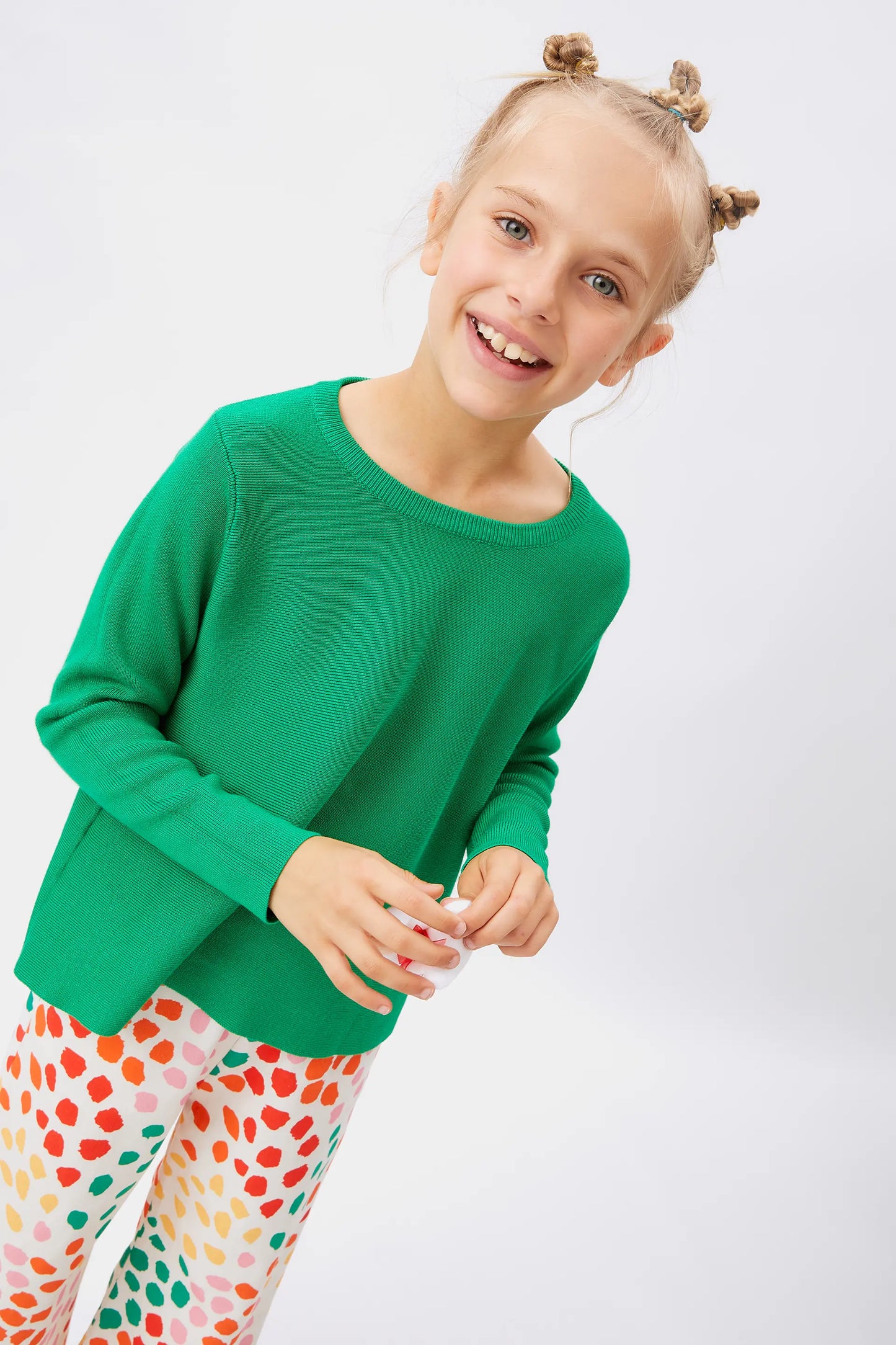 Jersey de niña evasé verde