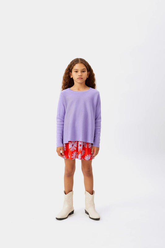 Maglia svasata lilla da bambina