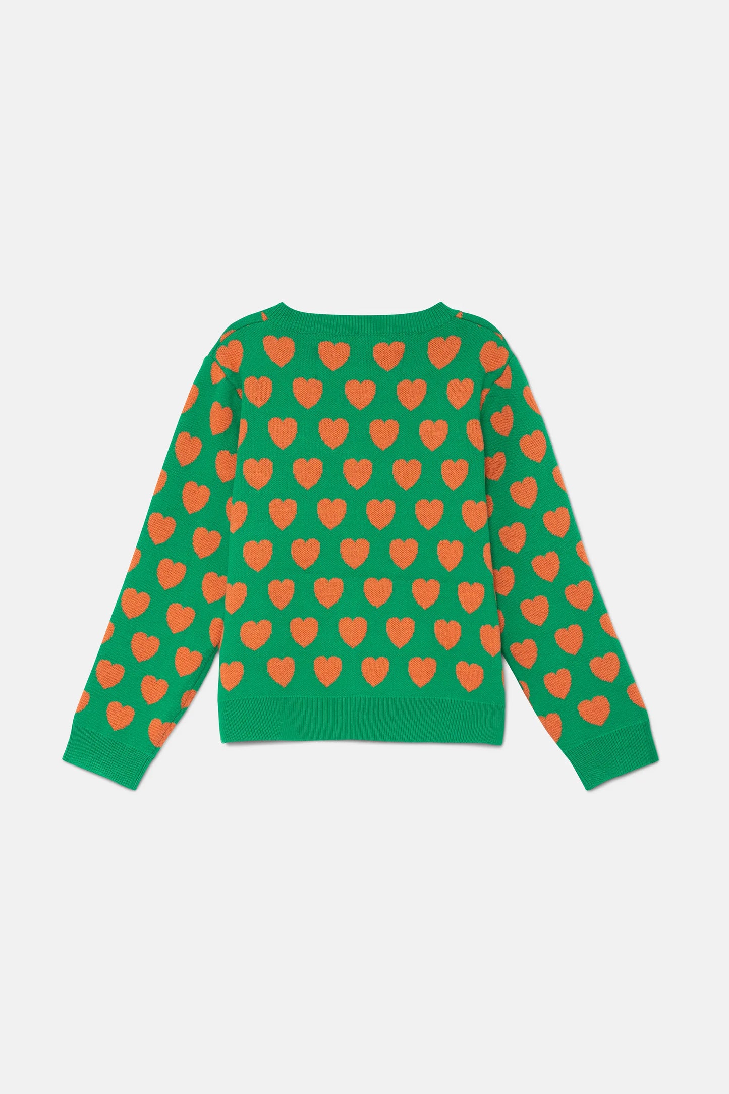 Cardigan da bambina con cuori verdi