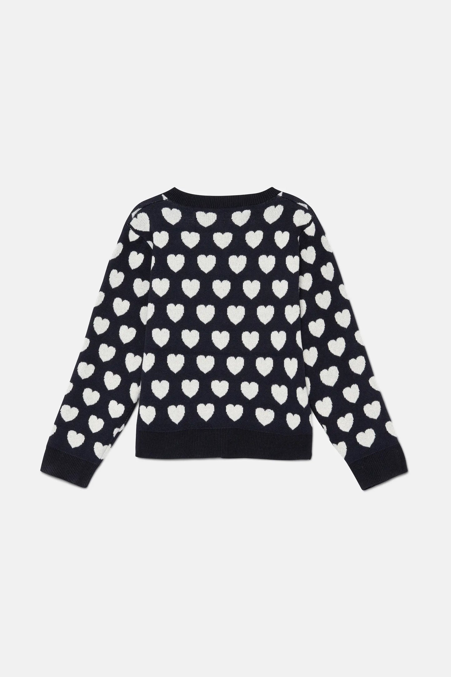 Cárdigan de niña corazones negro