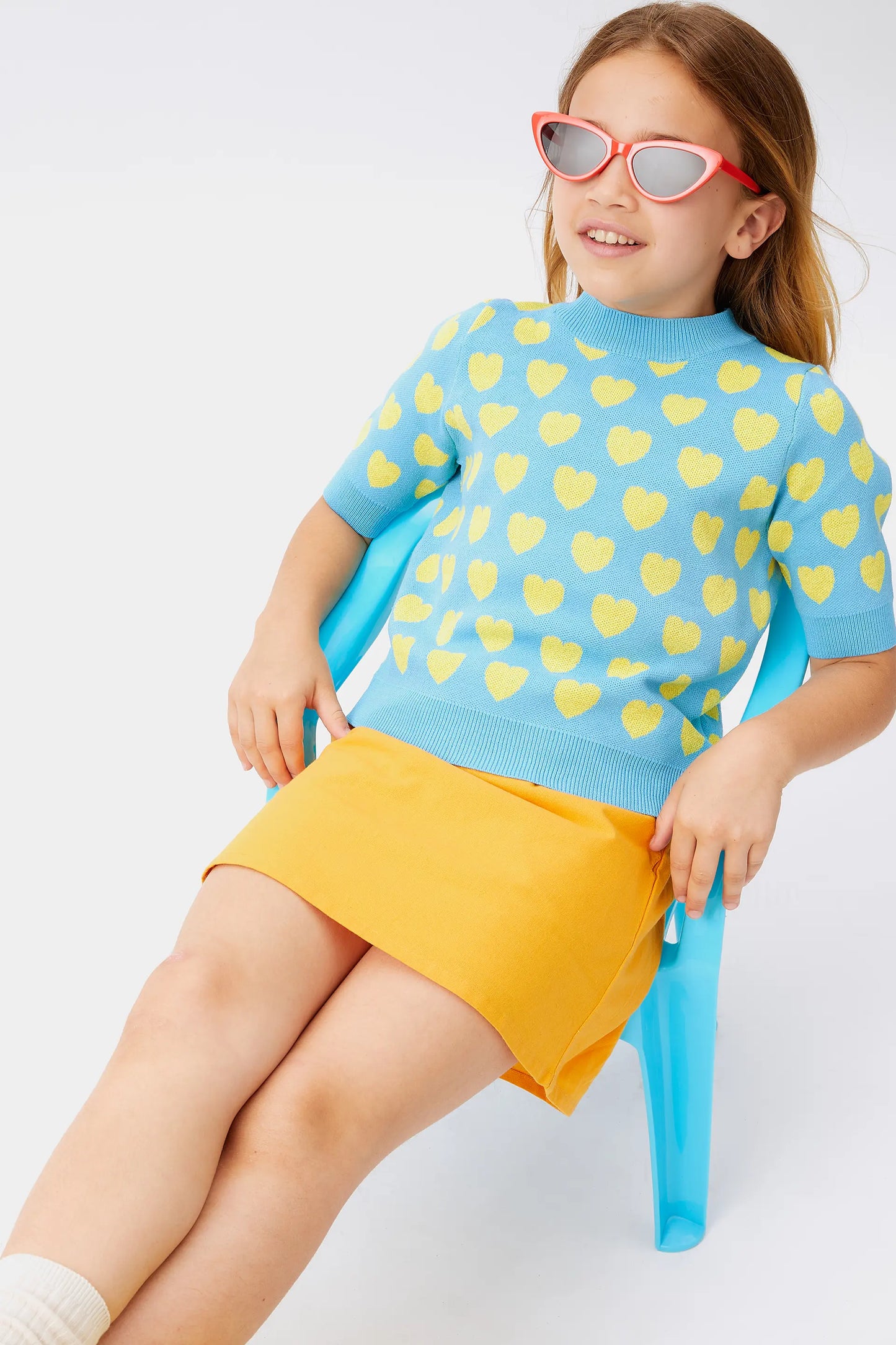 Girl's heart print sweater