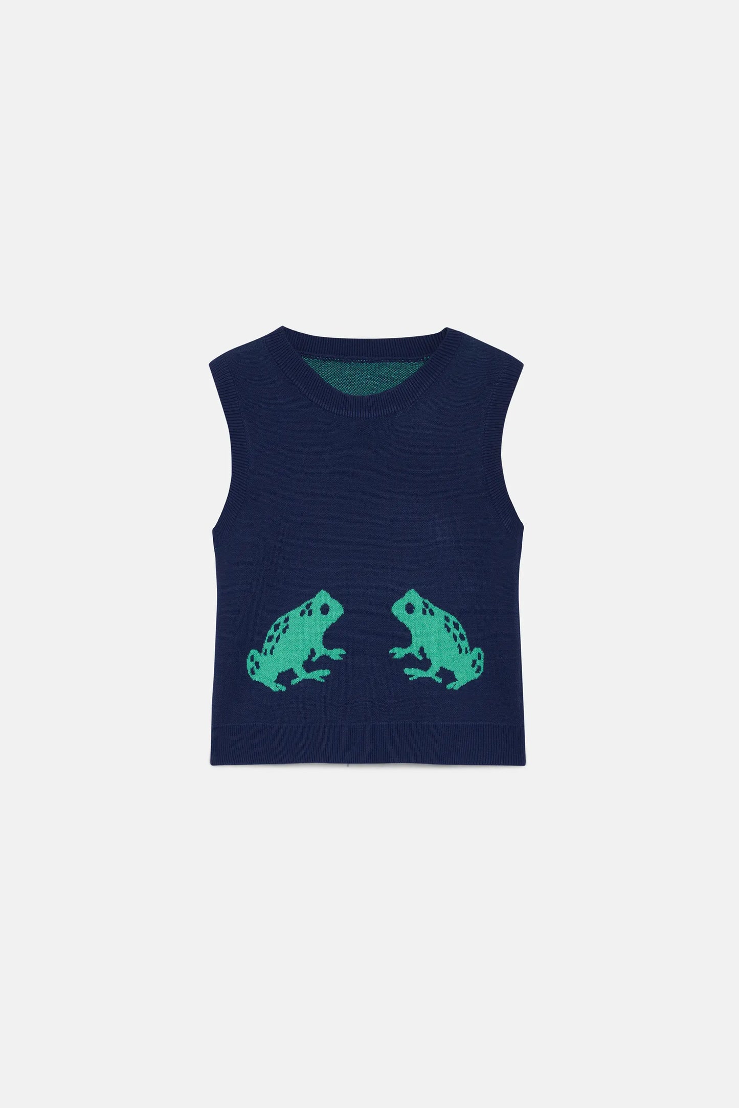 Gilet da bambina in maglia a rana