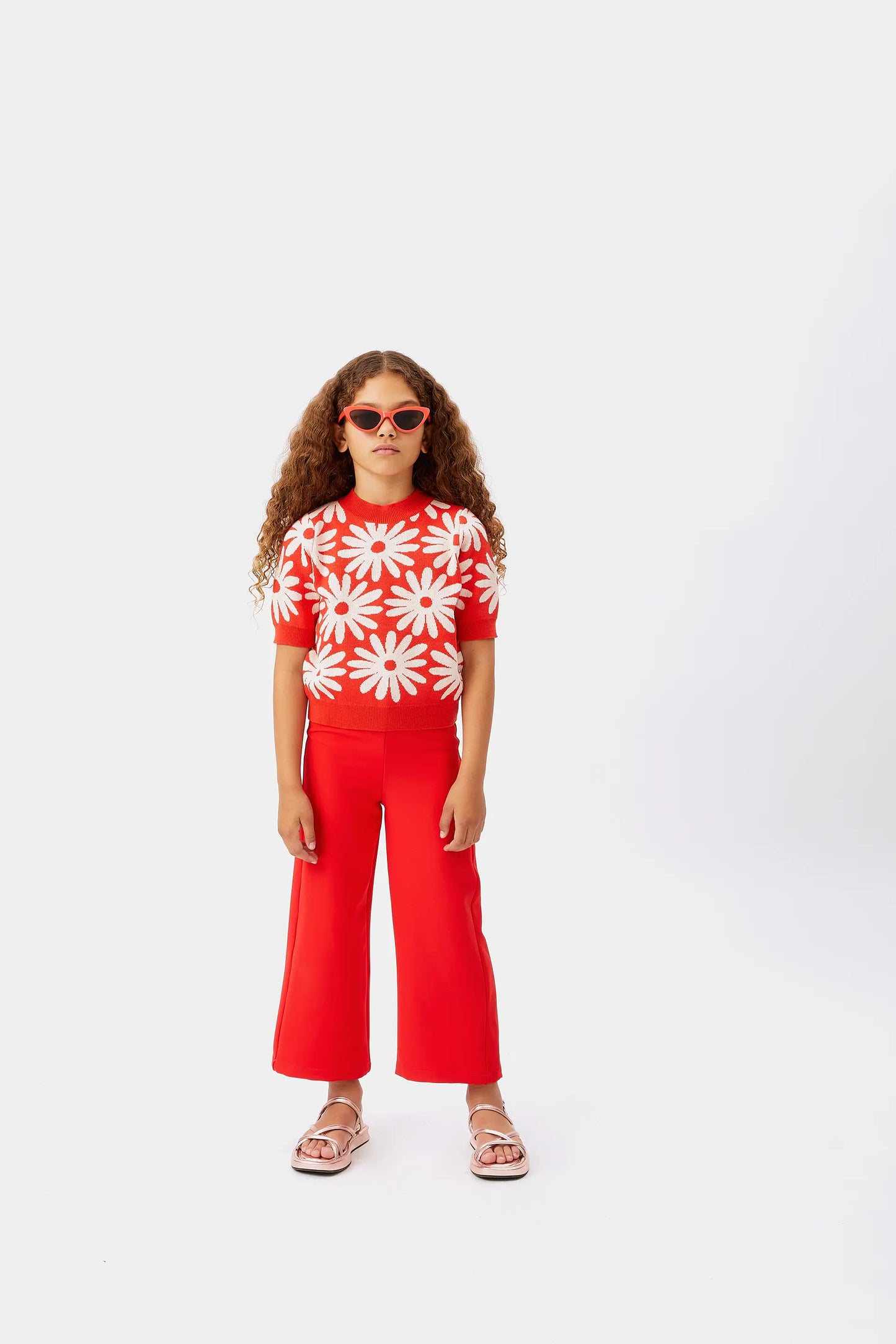 Maglia da bambina con stampa floreale