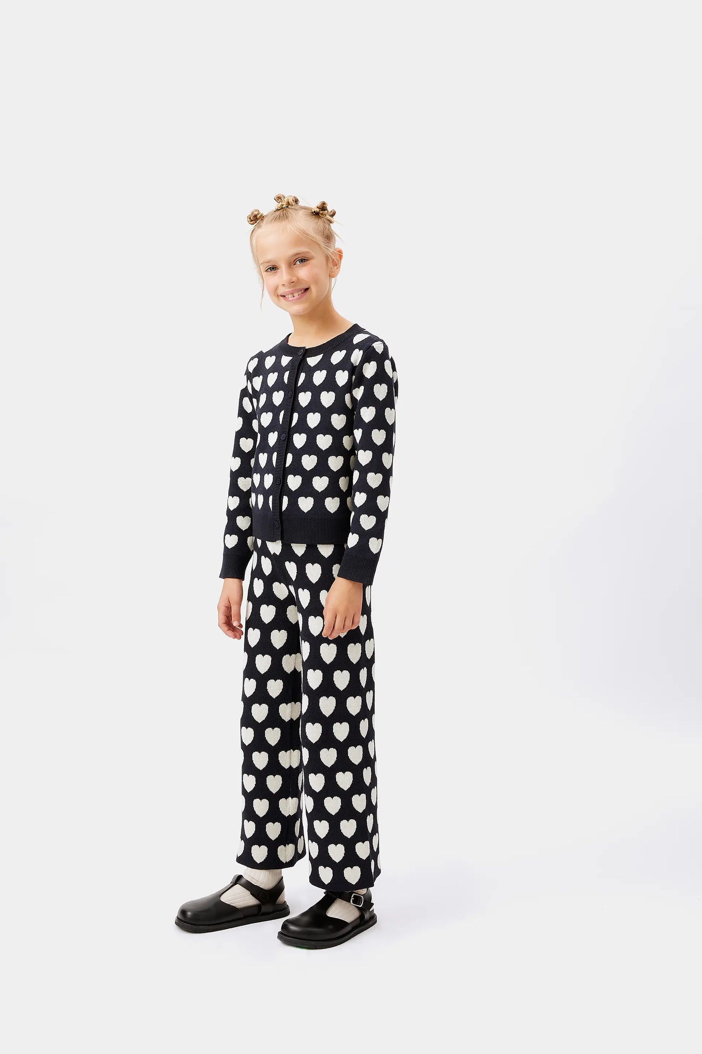 Girl's heart-print pants