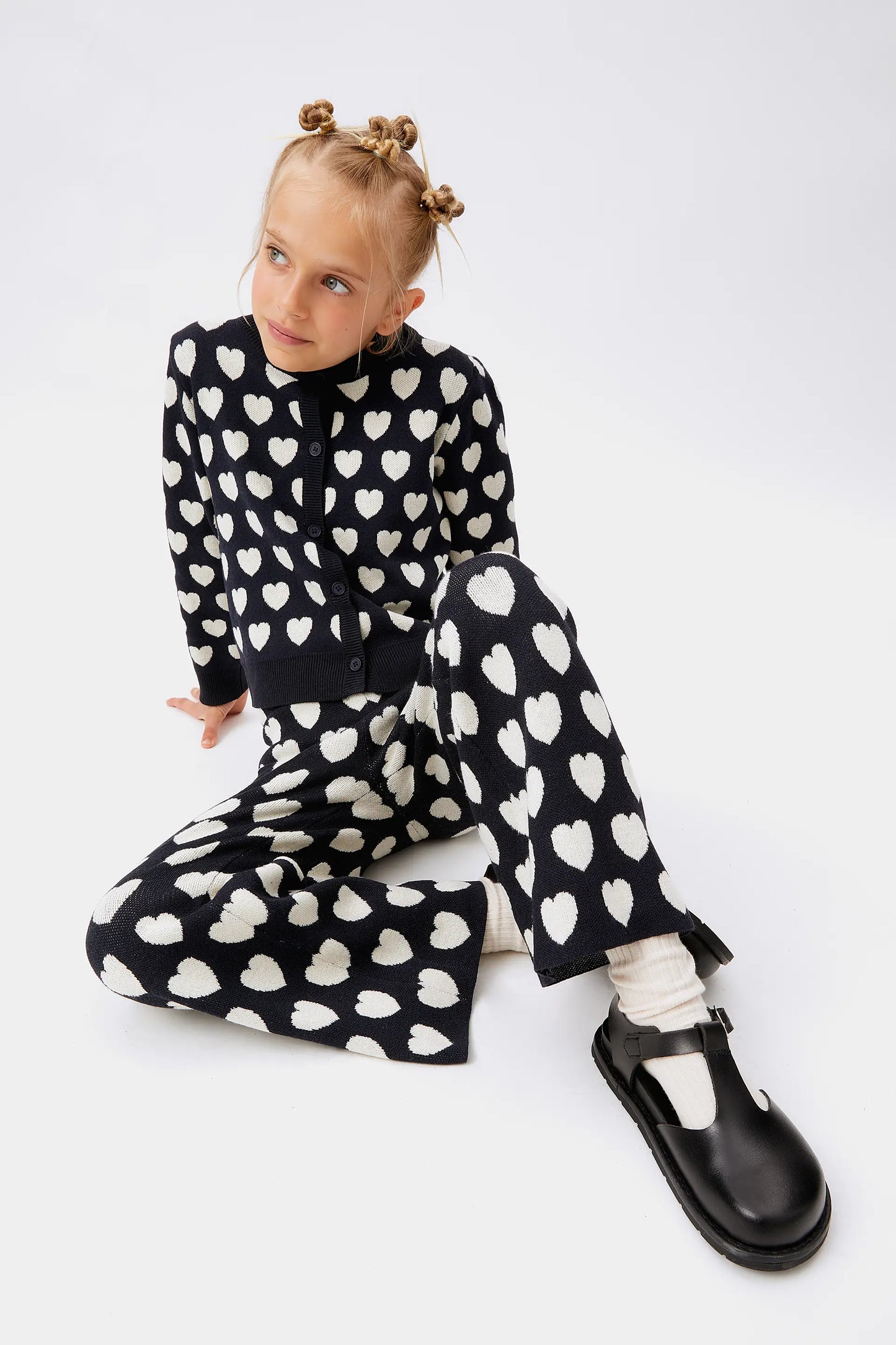 Girl's heart-print pants