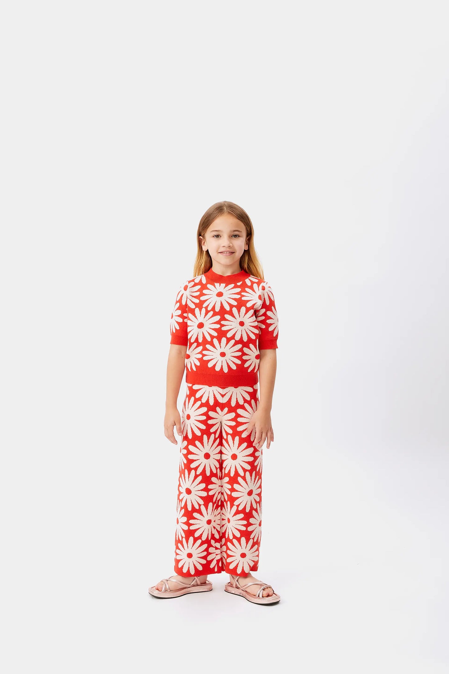 Pantalón de niña estampado de flores