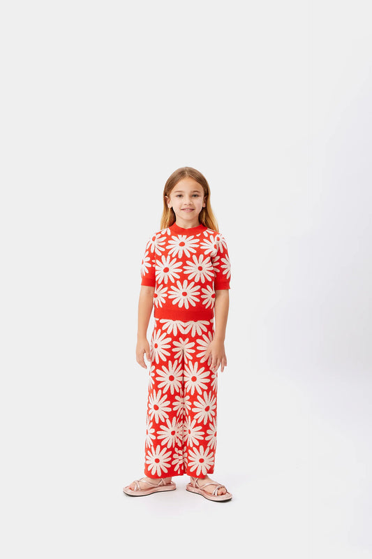 Pantalón de niña estampado de flores