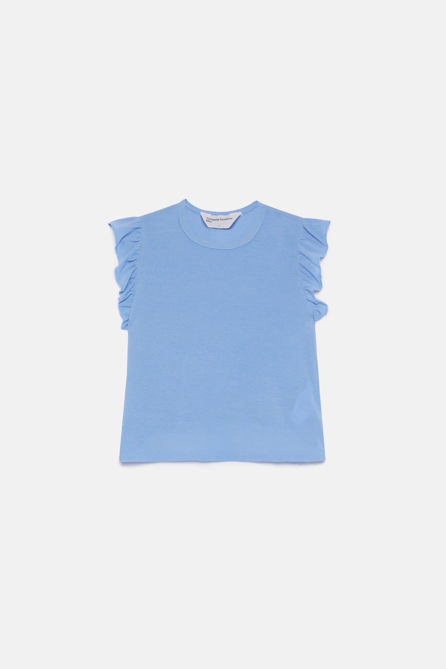 Top de niña con volantes azul