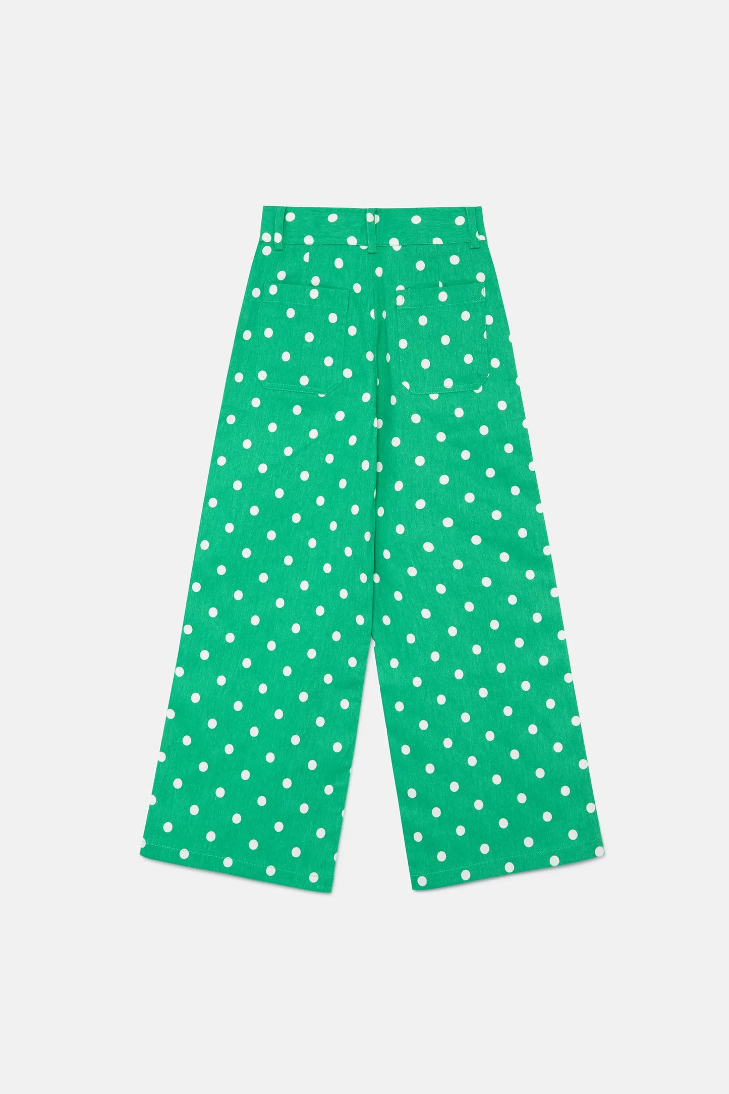 Jeans de niña lunares verde