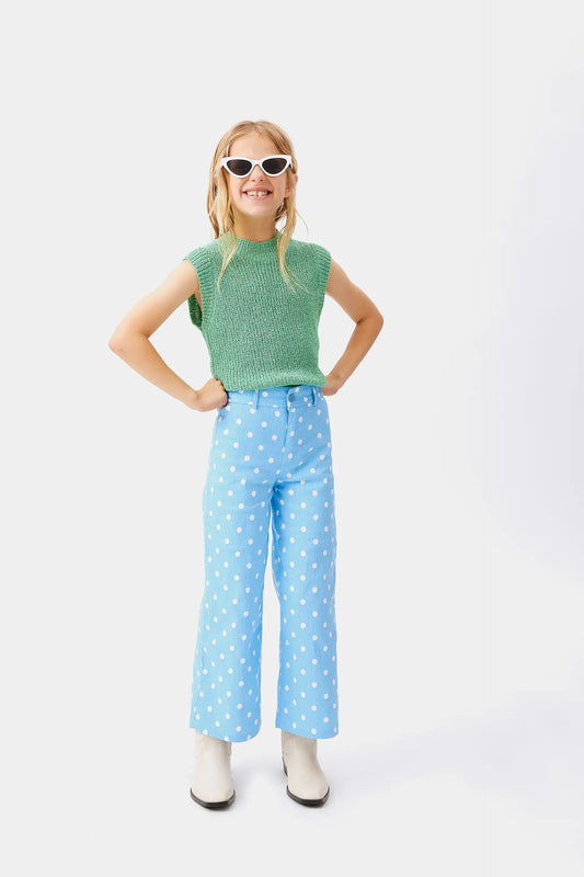 Jeans blu a pois da bambina
