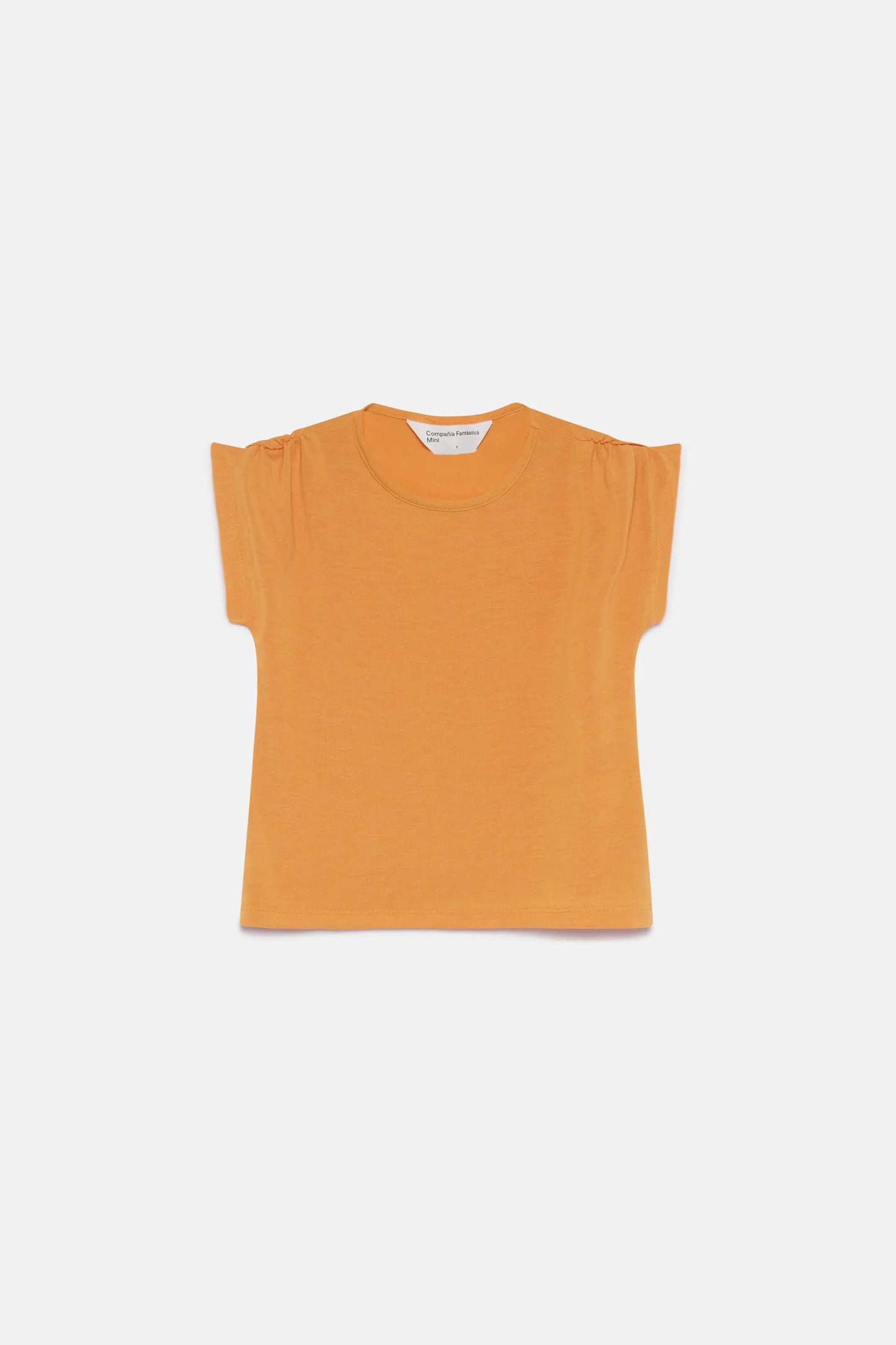 Girl's yellow draped short sleeve top