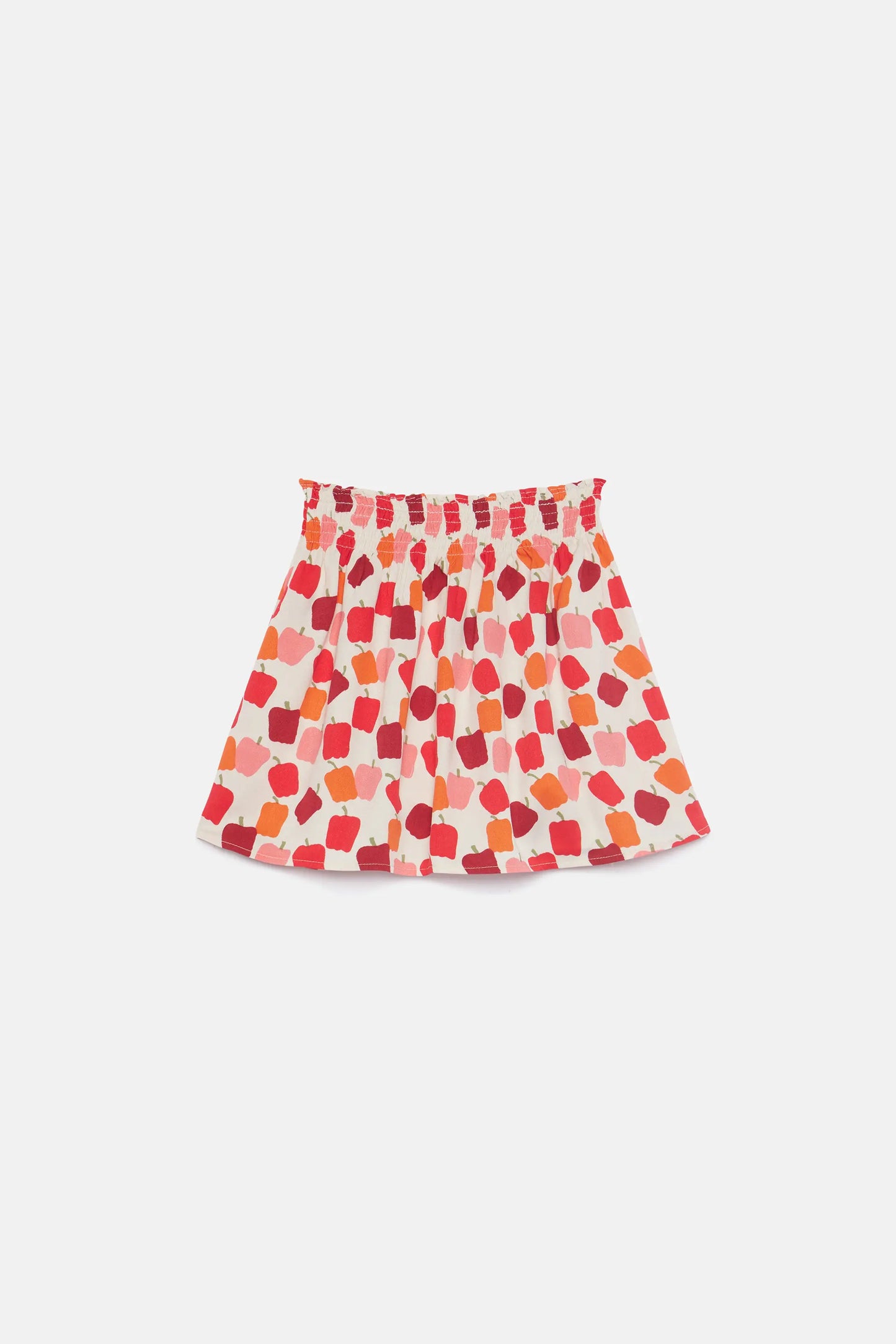 Falda corta de niña estampado pimientos
