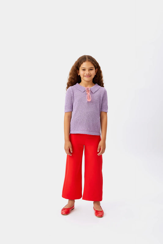 Pantalón de niña recto rojo
