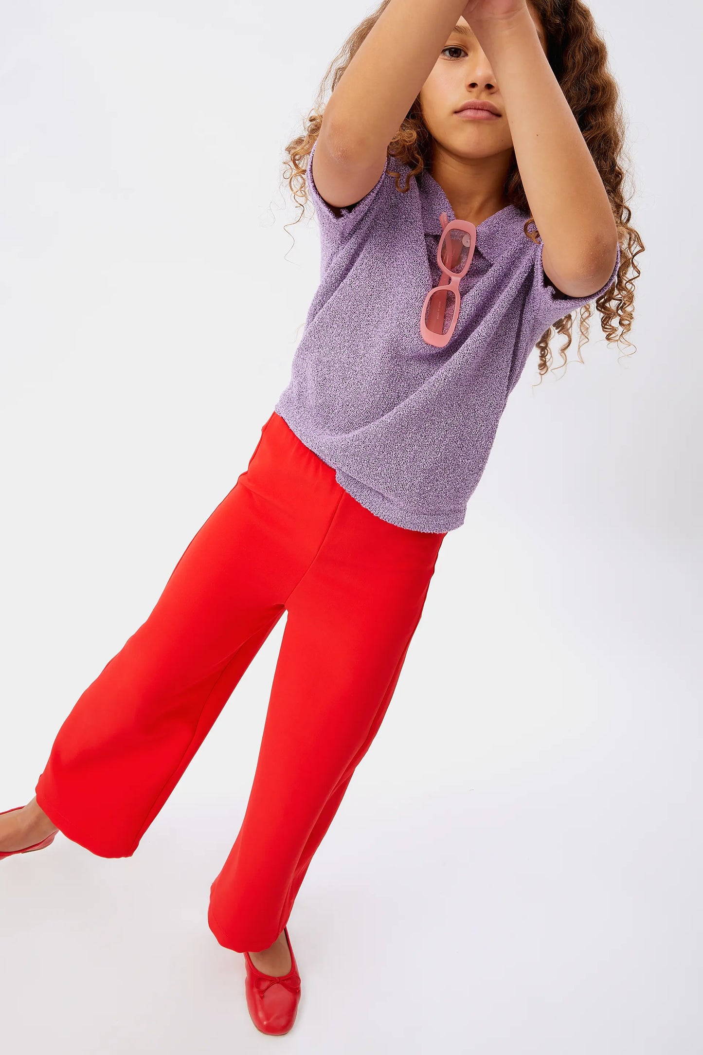 Girl's red straight pants