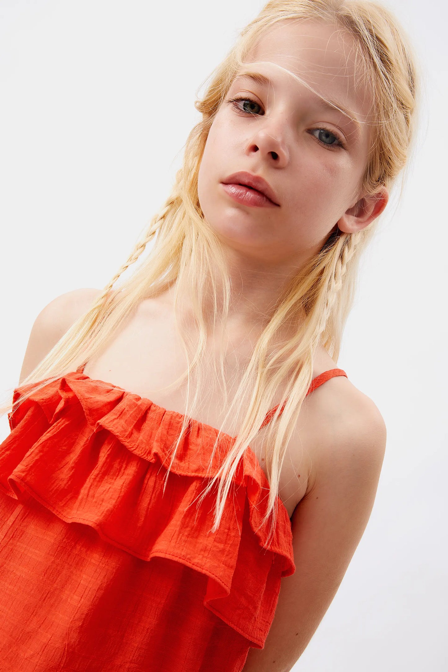 Top de niña tirantes naranja