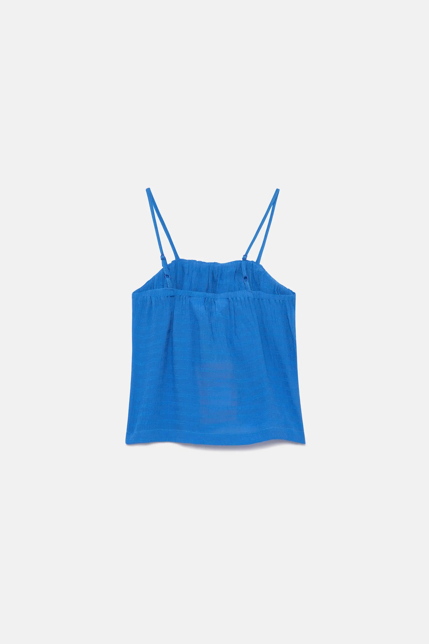 Girl's blue strapless top