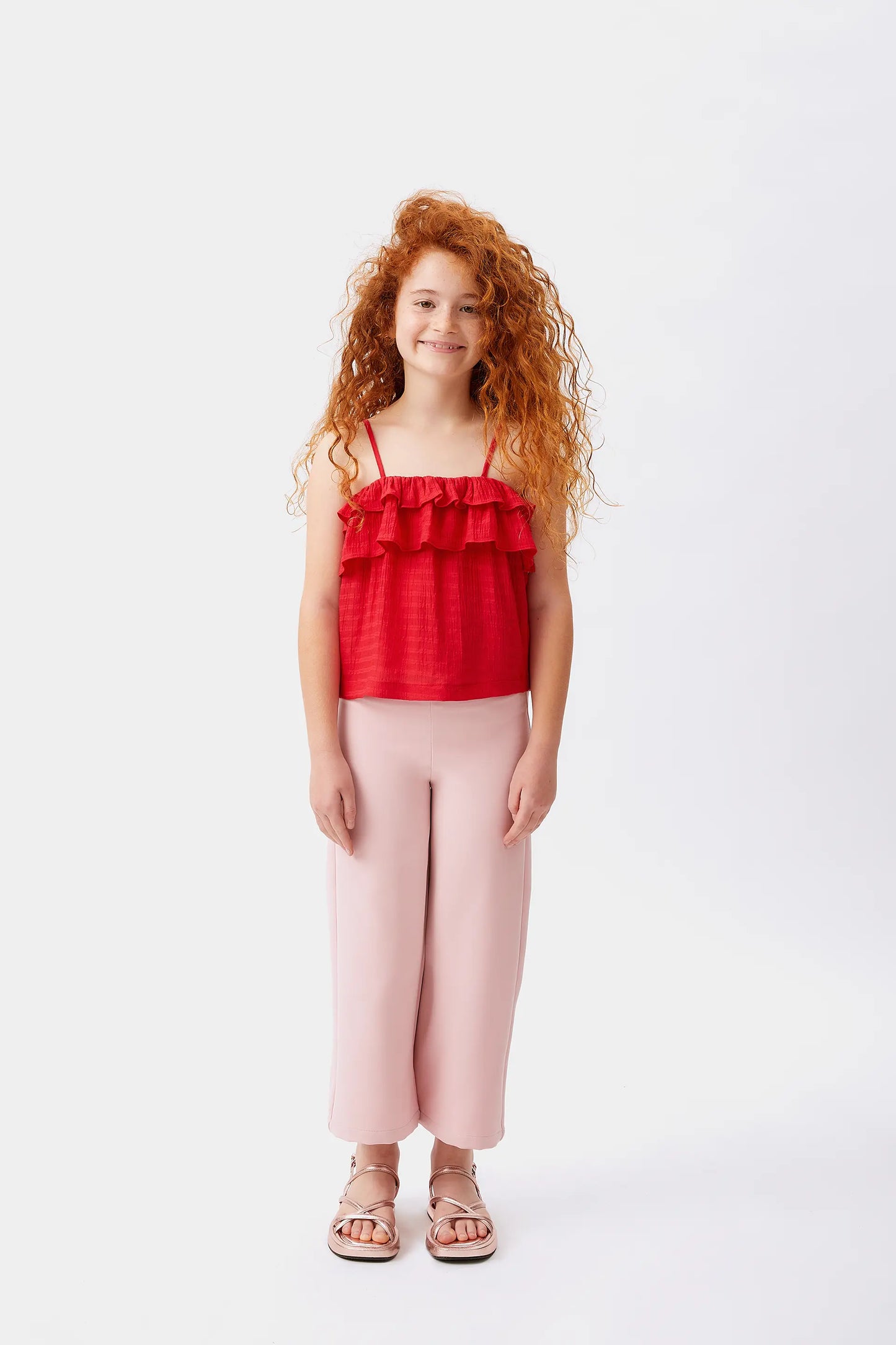 Top de niña tirantes rojo