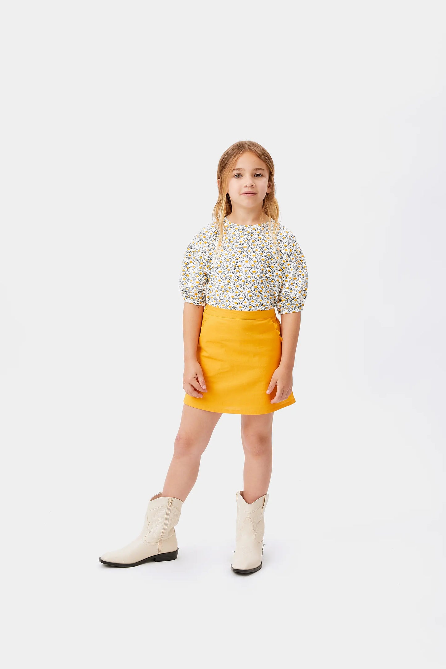 Top de niña jacquard de flores