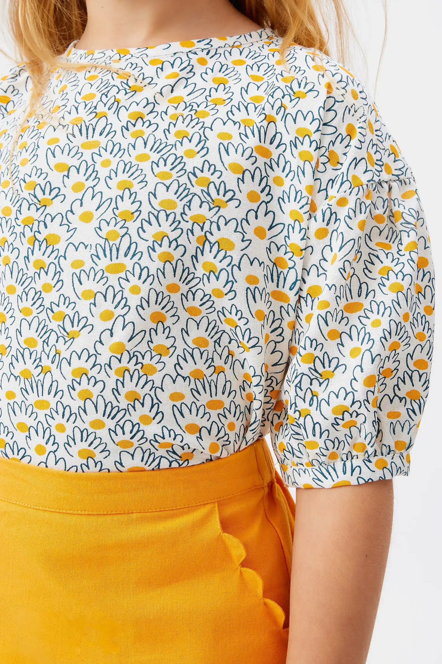 Top de niña jacquard de flores