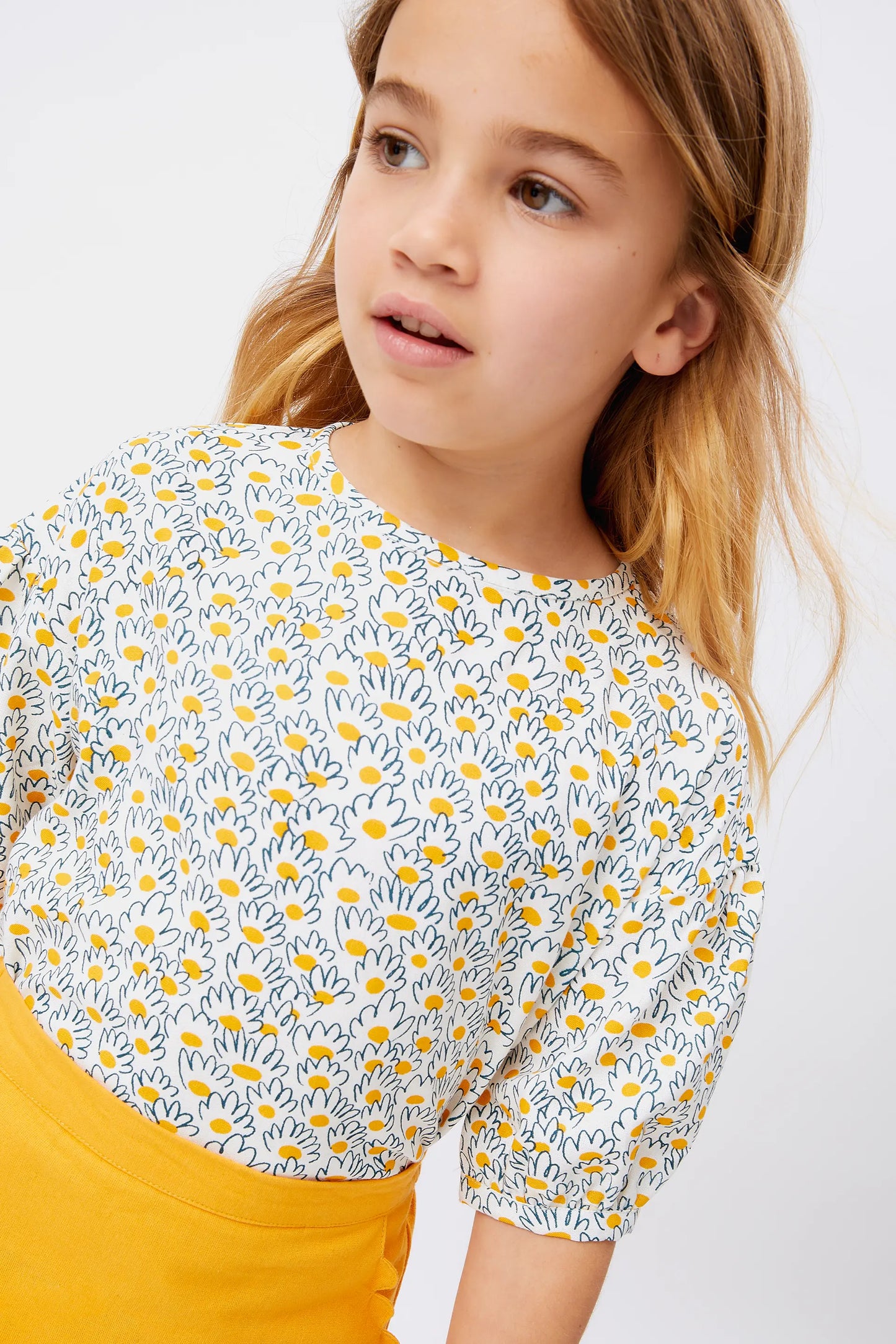 Top de niña jacquard de flores