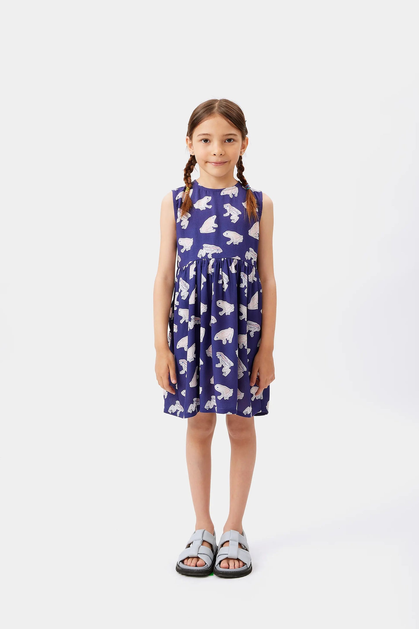 LENZING™ ECOVERO™ frog viscose girl's short dress