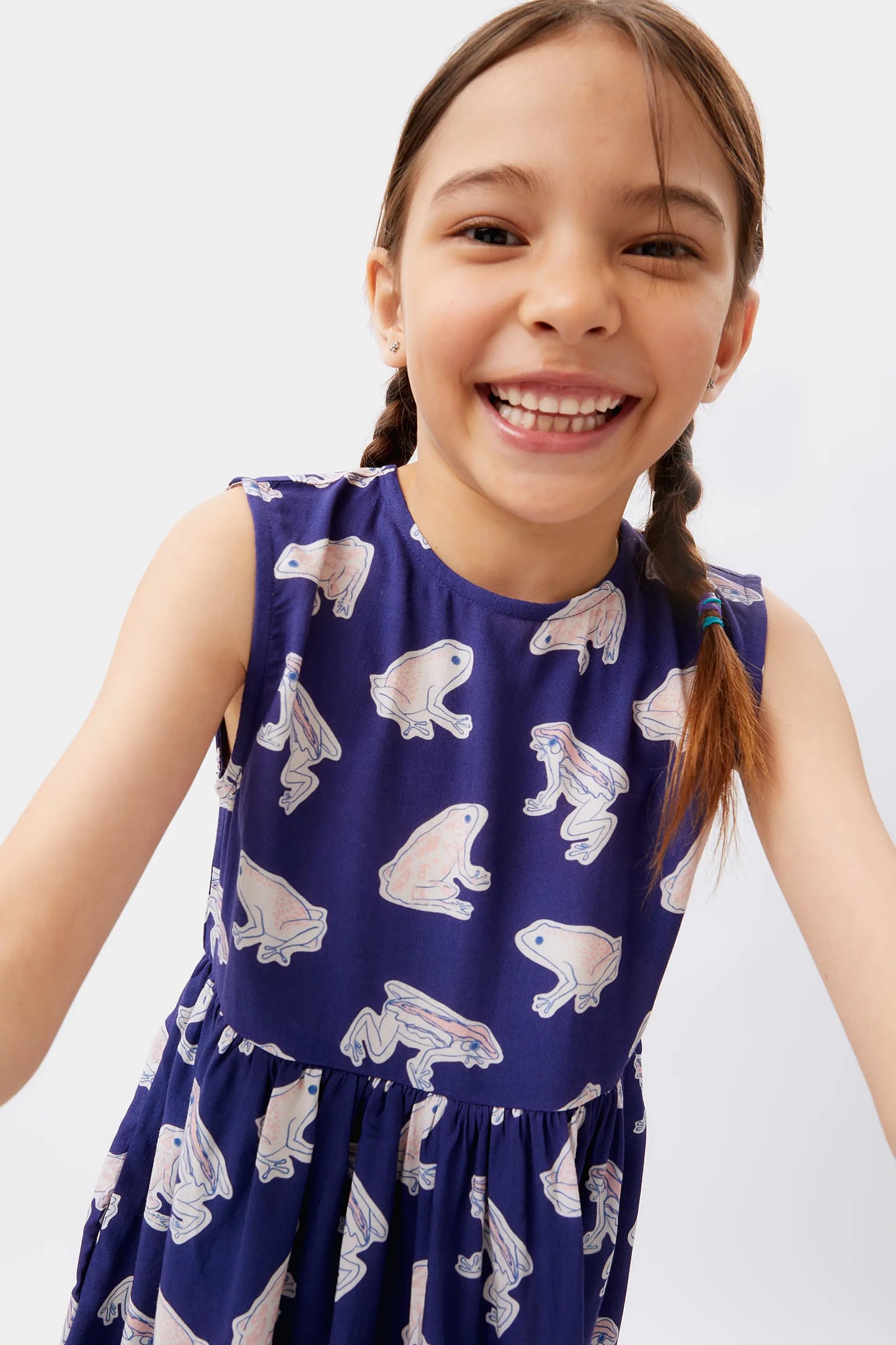 LENZING™ ECOVERO™ frog viscose girl's short dress
