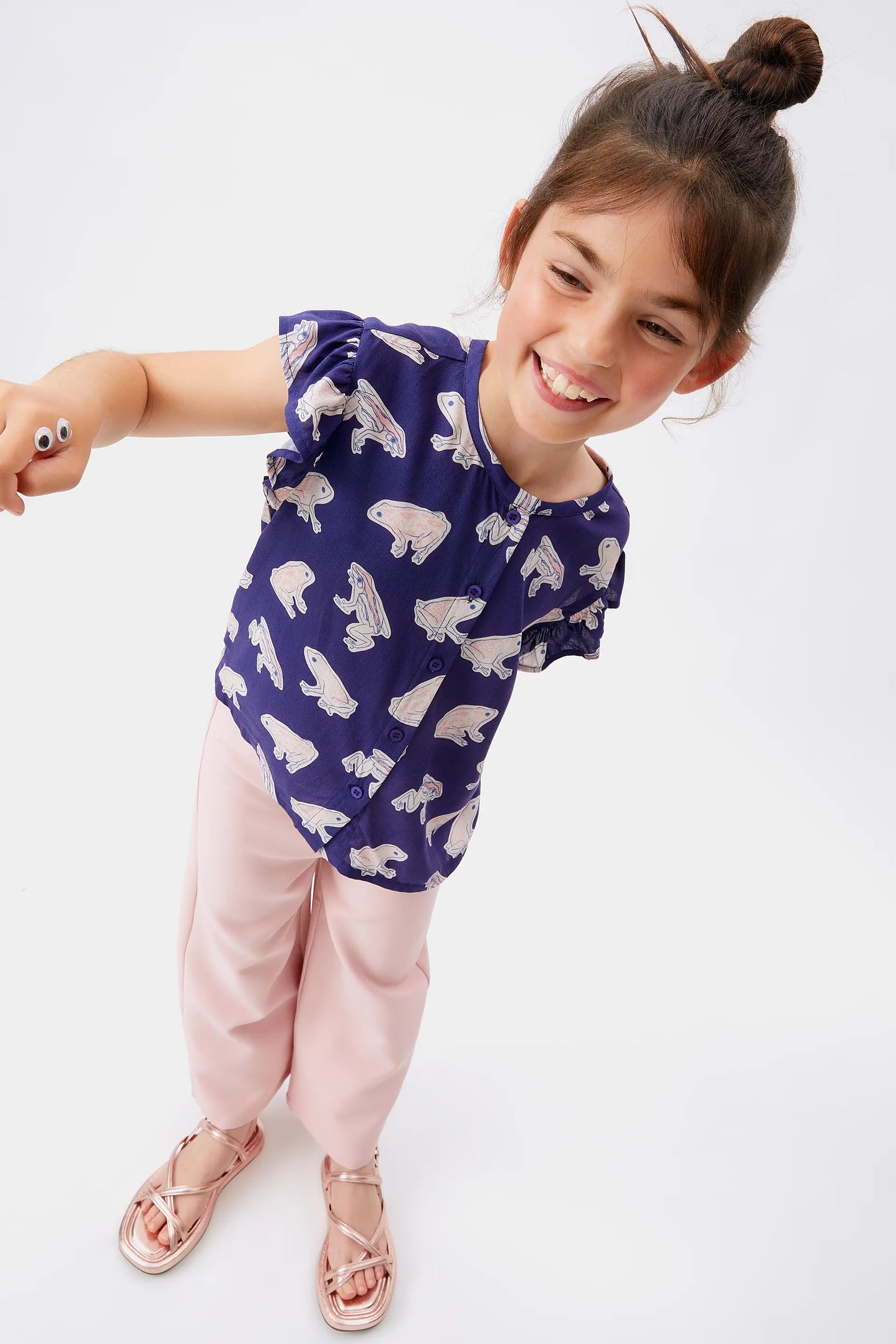 Top de niña viscosa LENZING™ ECOVERO™ de ranas