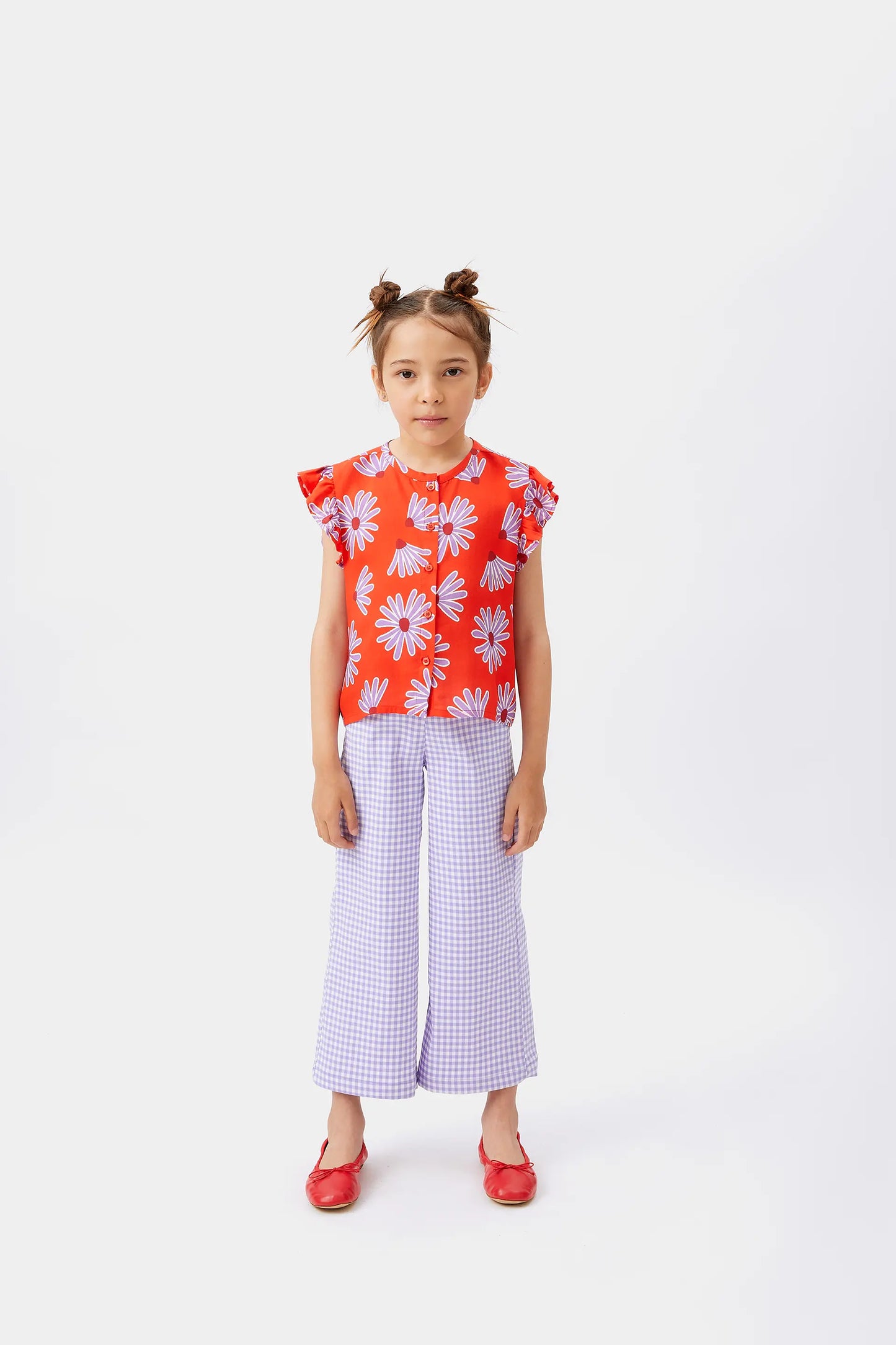 Top da ragazza in viscosa Bellis floreale LENZING™ ECOVERO™