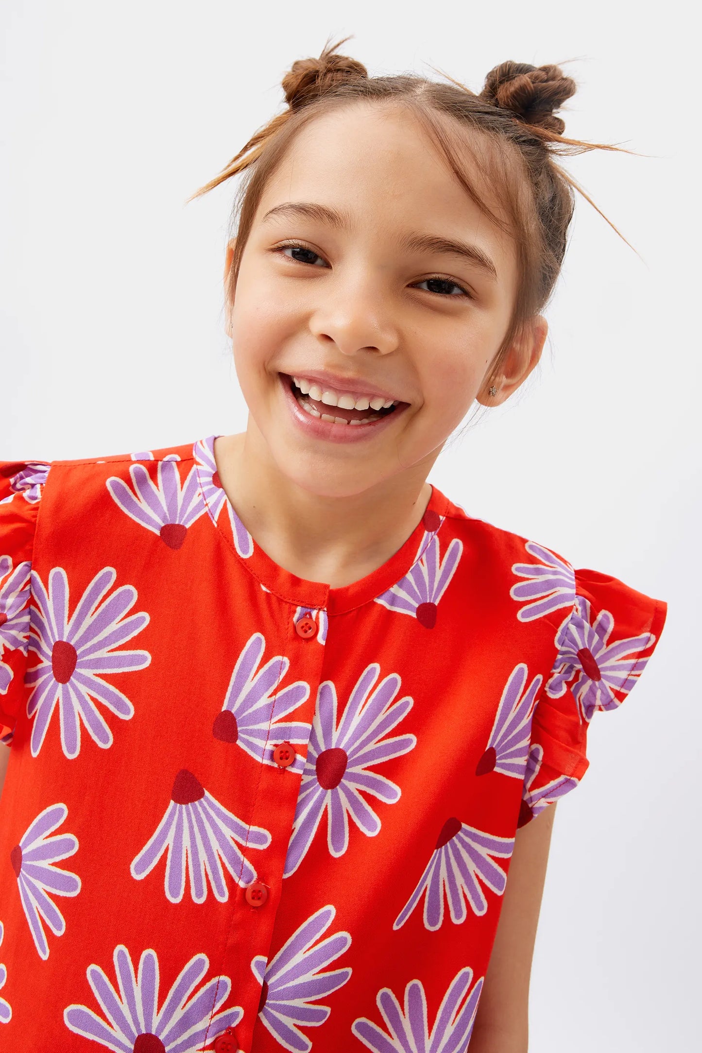 Top da ragazza in viscosa Bellis floreale LENZING™ ECOVERO™