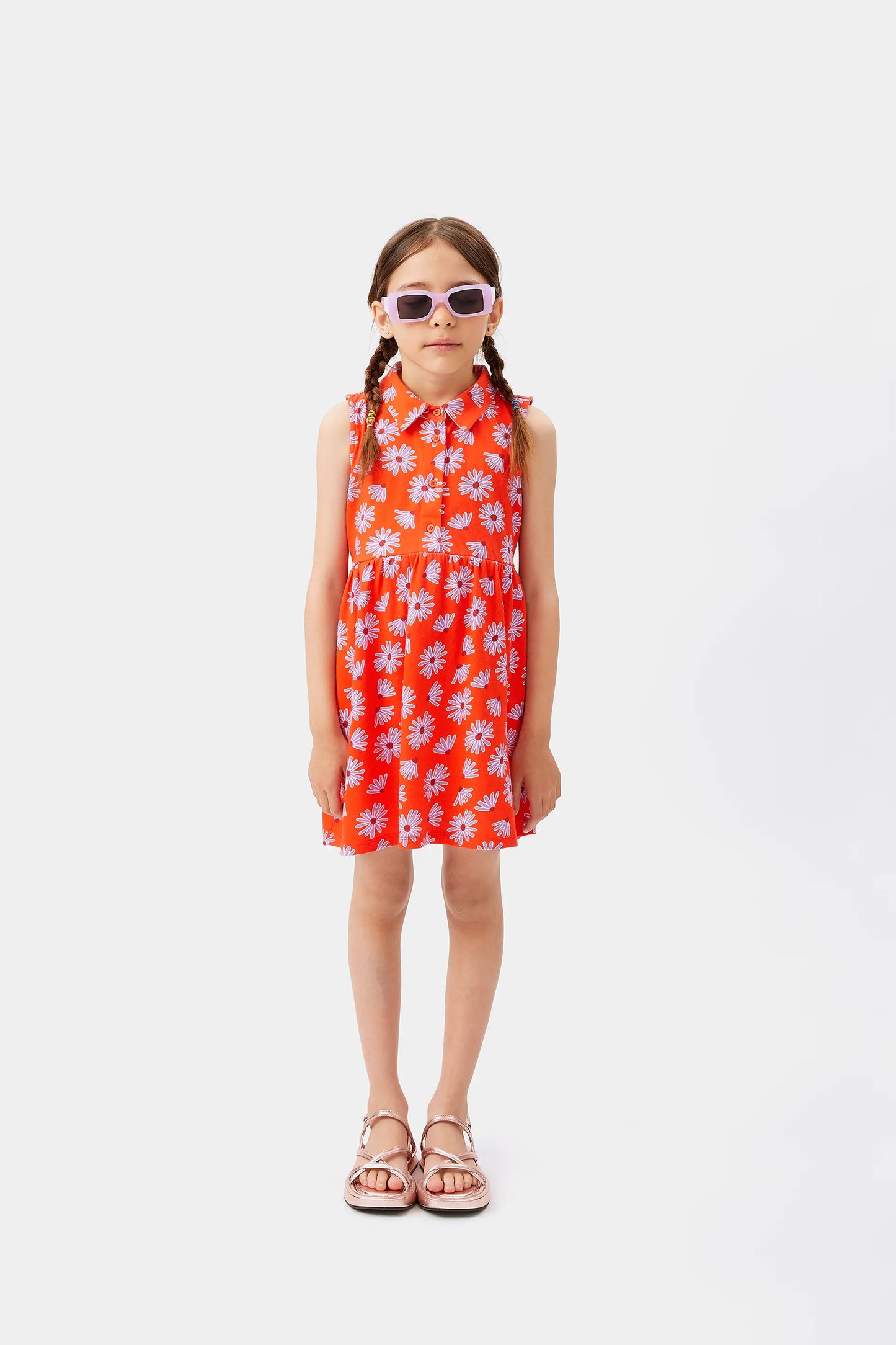 Short floral girl's dress Bellis