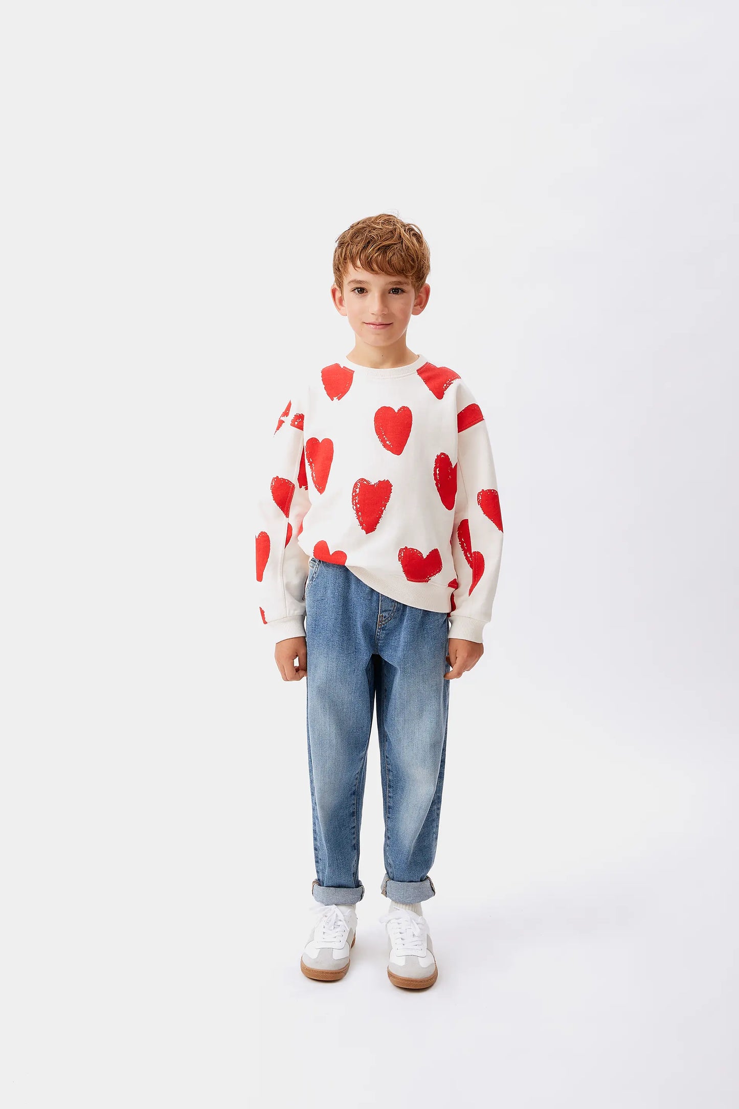 Felpa unisex con stampa cuori