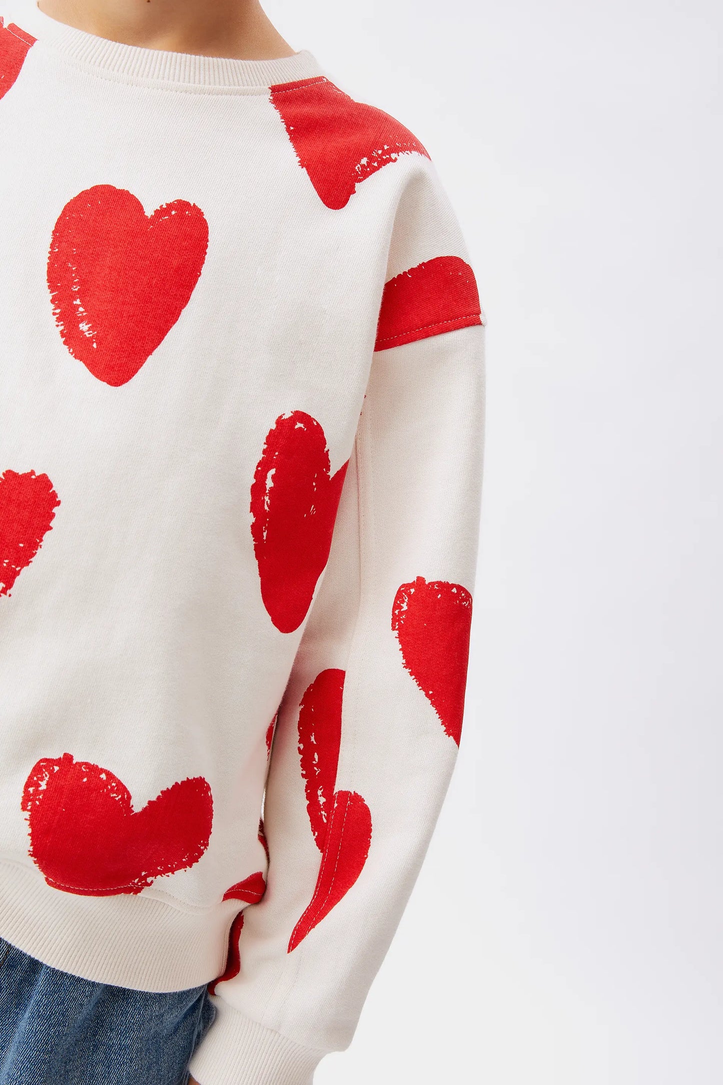 Felpa unisex con stampa cuori