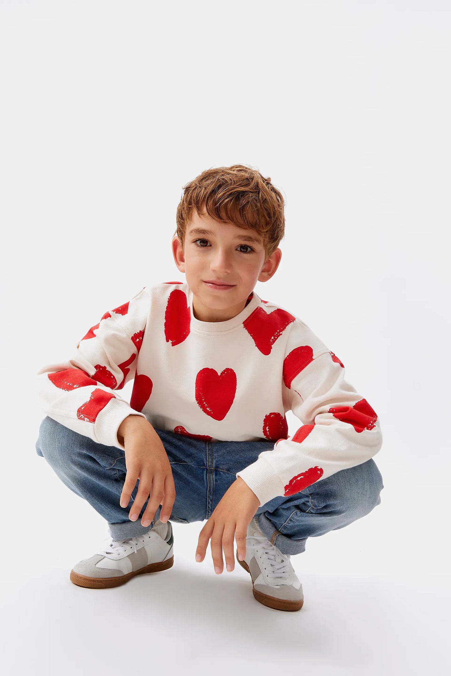 Felpa unisex con stampa cuori