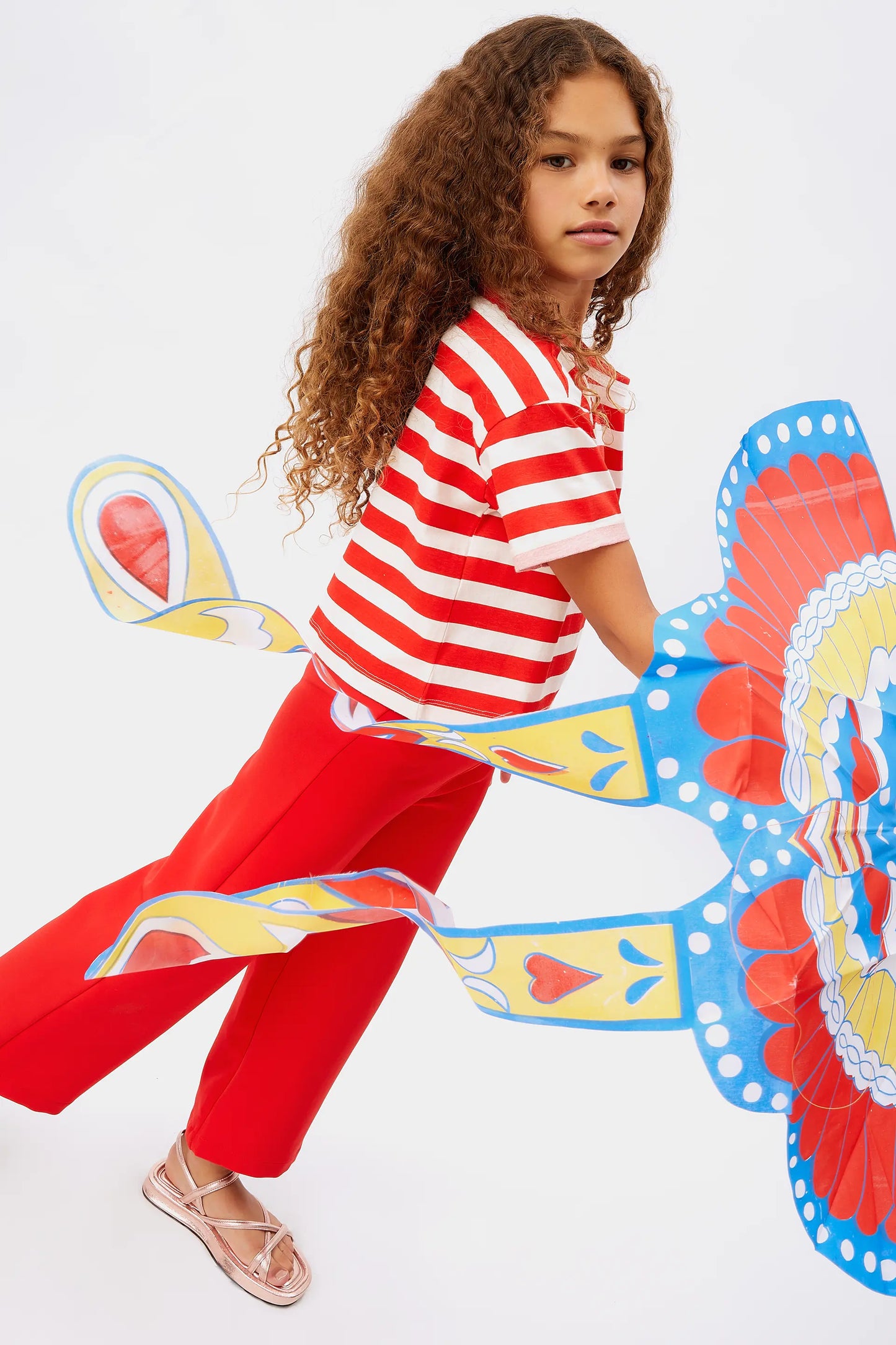Camiseta unisex de rayas rojas